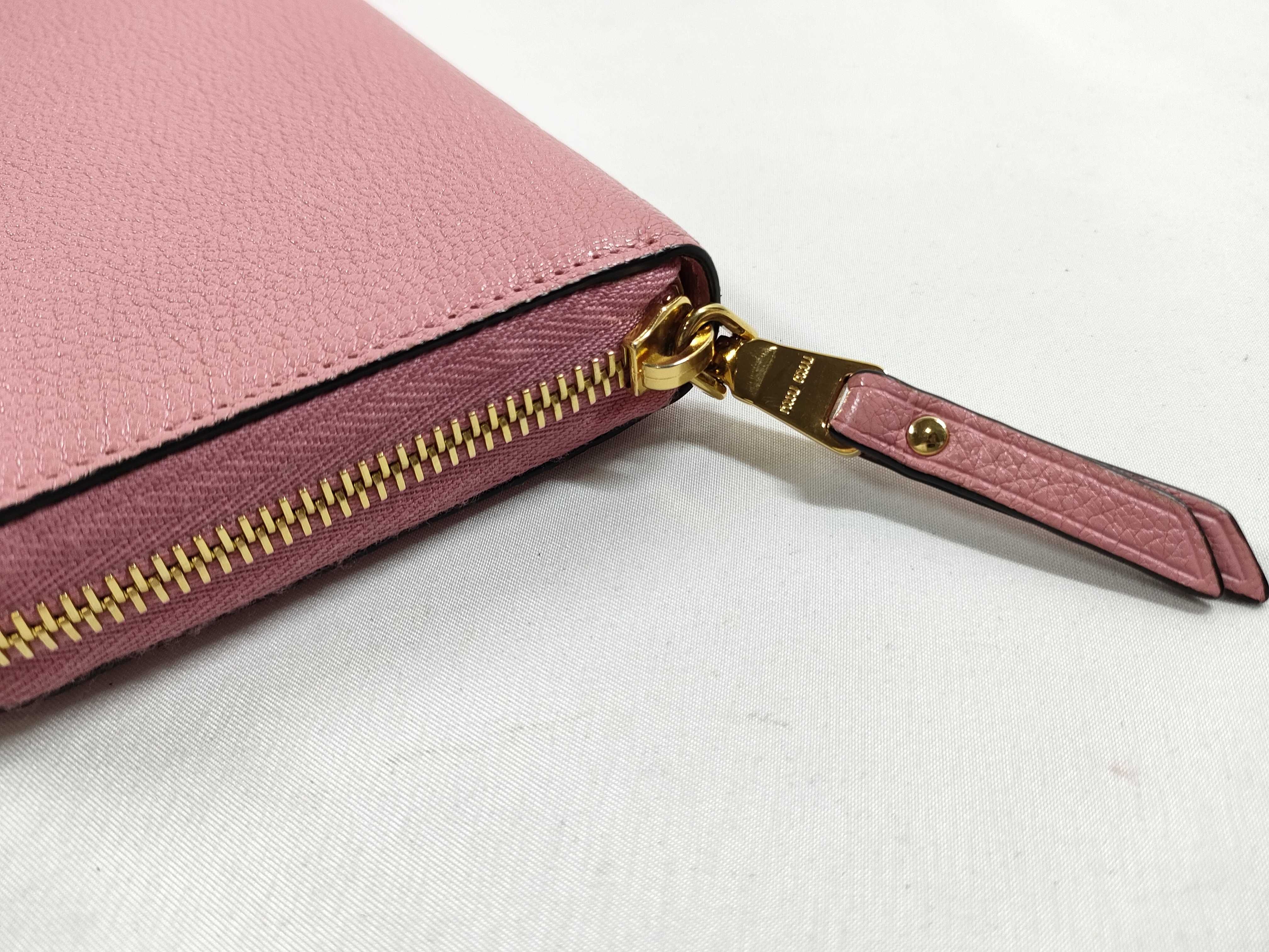 Pink Leather Round Zip Long Wallet 5ML506 — view 7