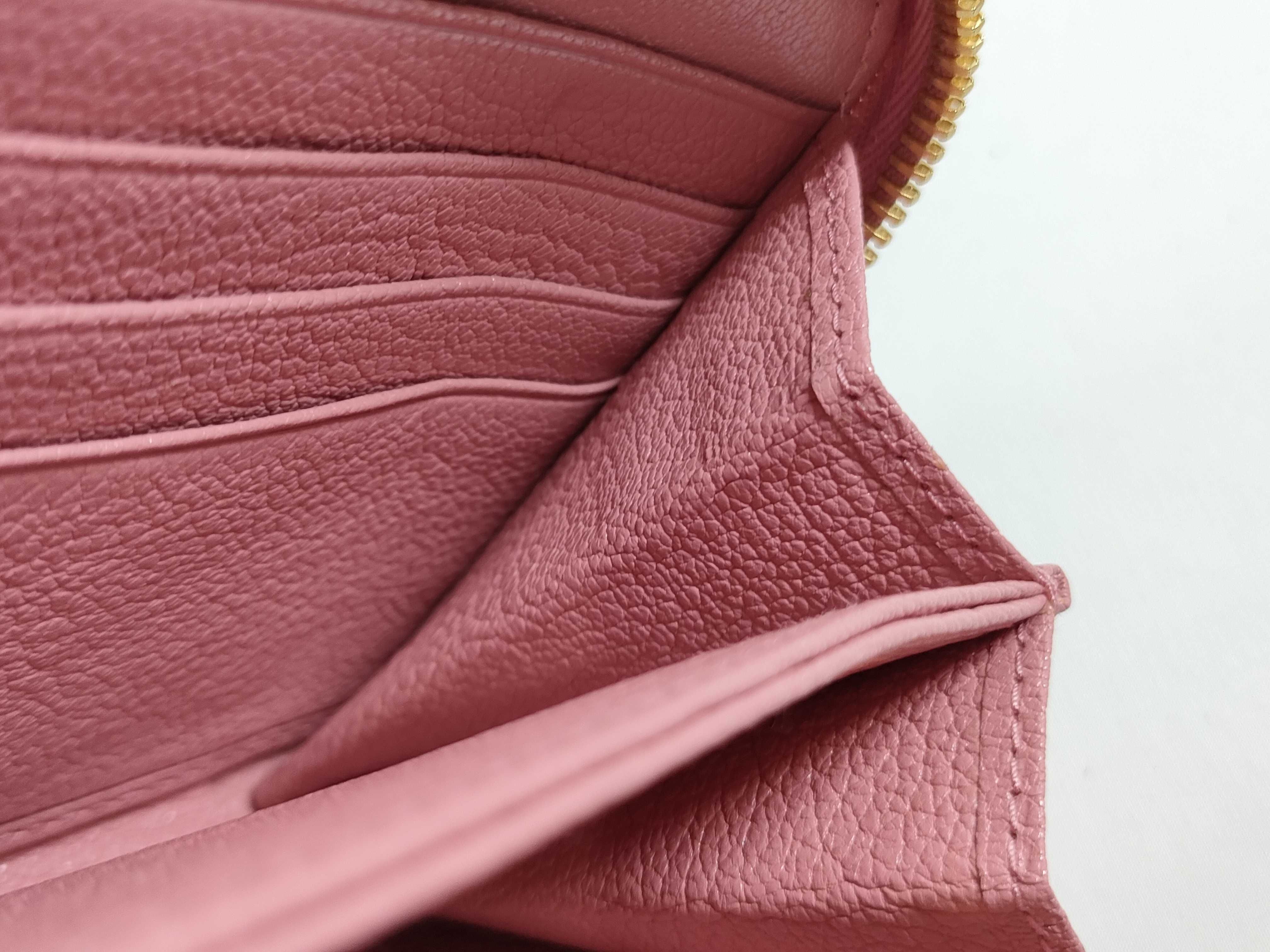 Pink Leather Round Zip Long Wallet 5ML506 — view 9