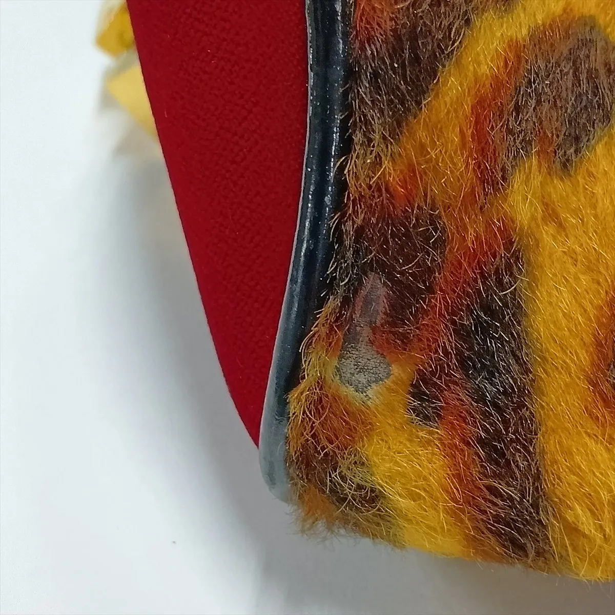 Gambler Calf Hair x Velvet Handbag Brown x Red x Black — view 13