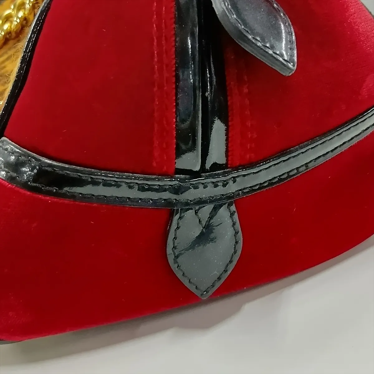 Gambler Calf Hair x Velvet Handbag Brown x Red x Black — view 14