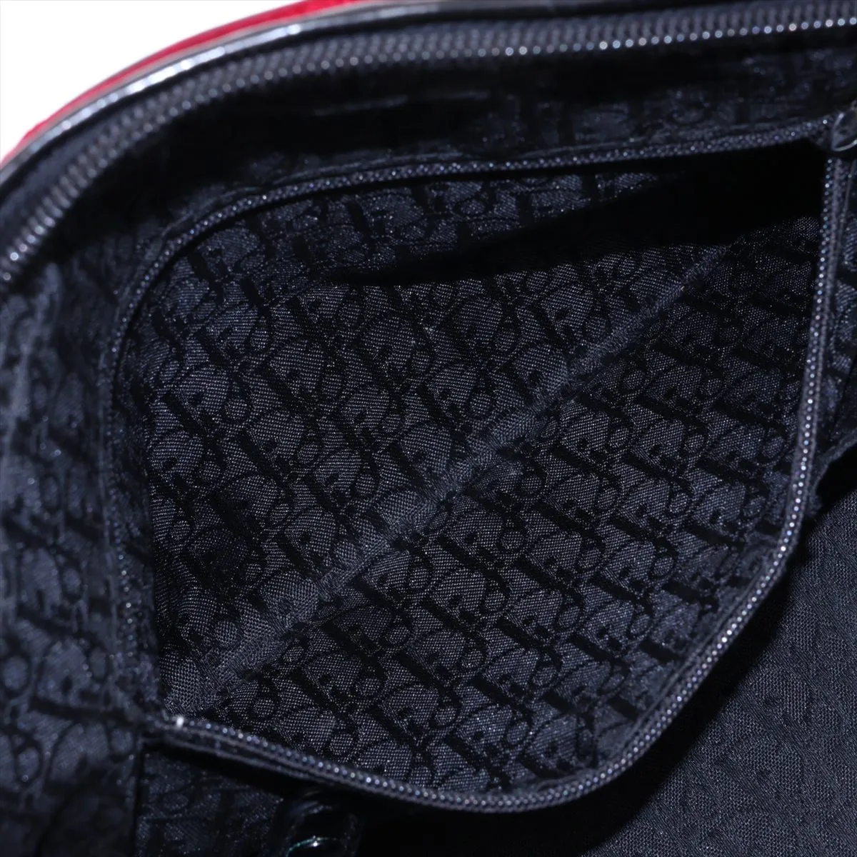 Gambler Calf Hair x Velvet Handbag Brown x Red x Black — view 8
