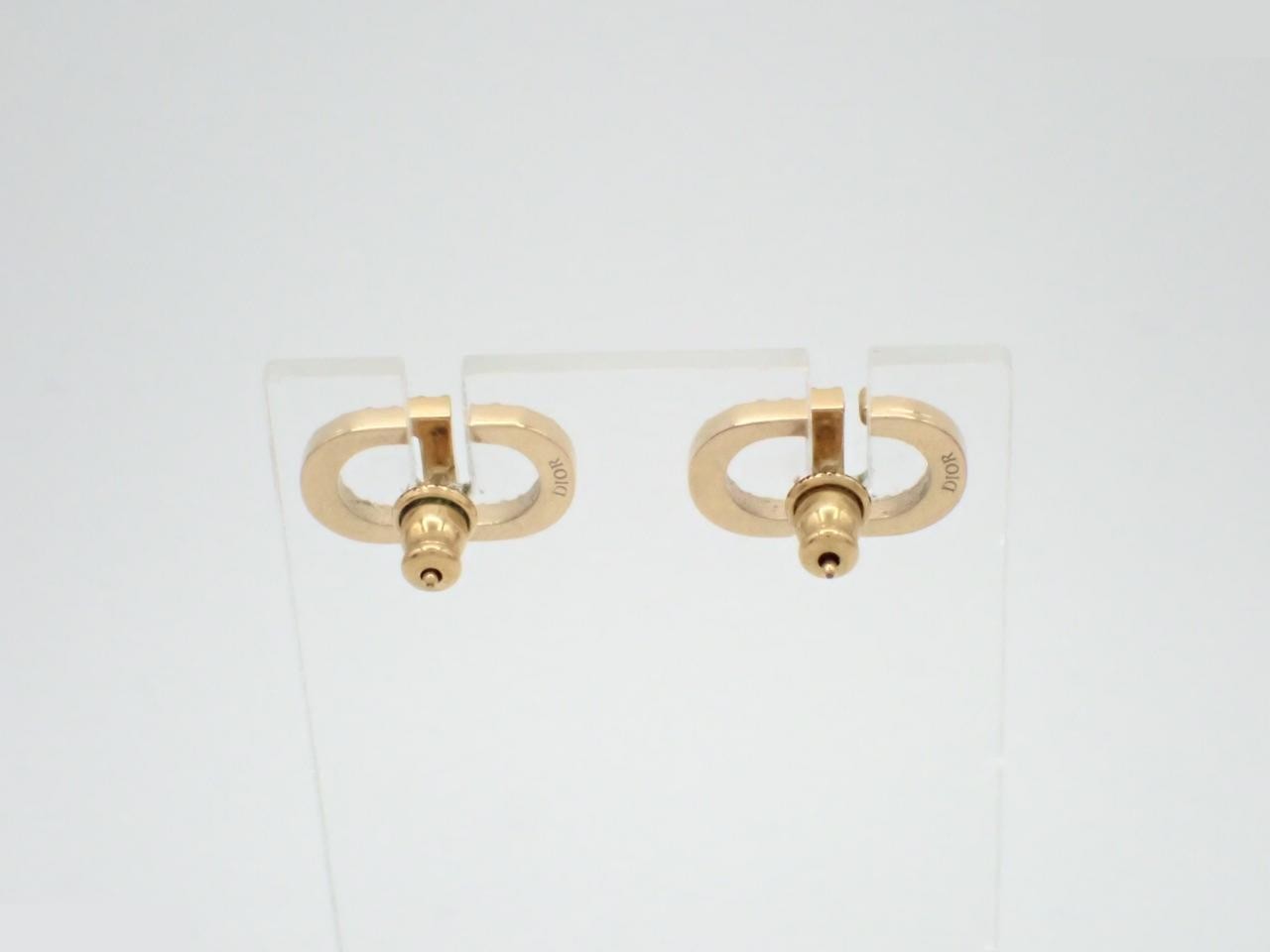 Petit CD Rhinestone Logo Earrings GP — view 2