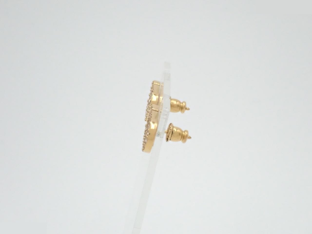 Petit CD Rhinestone Logo Earrings GP — view 3