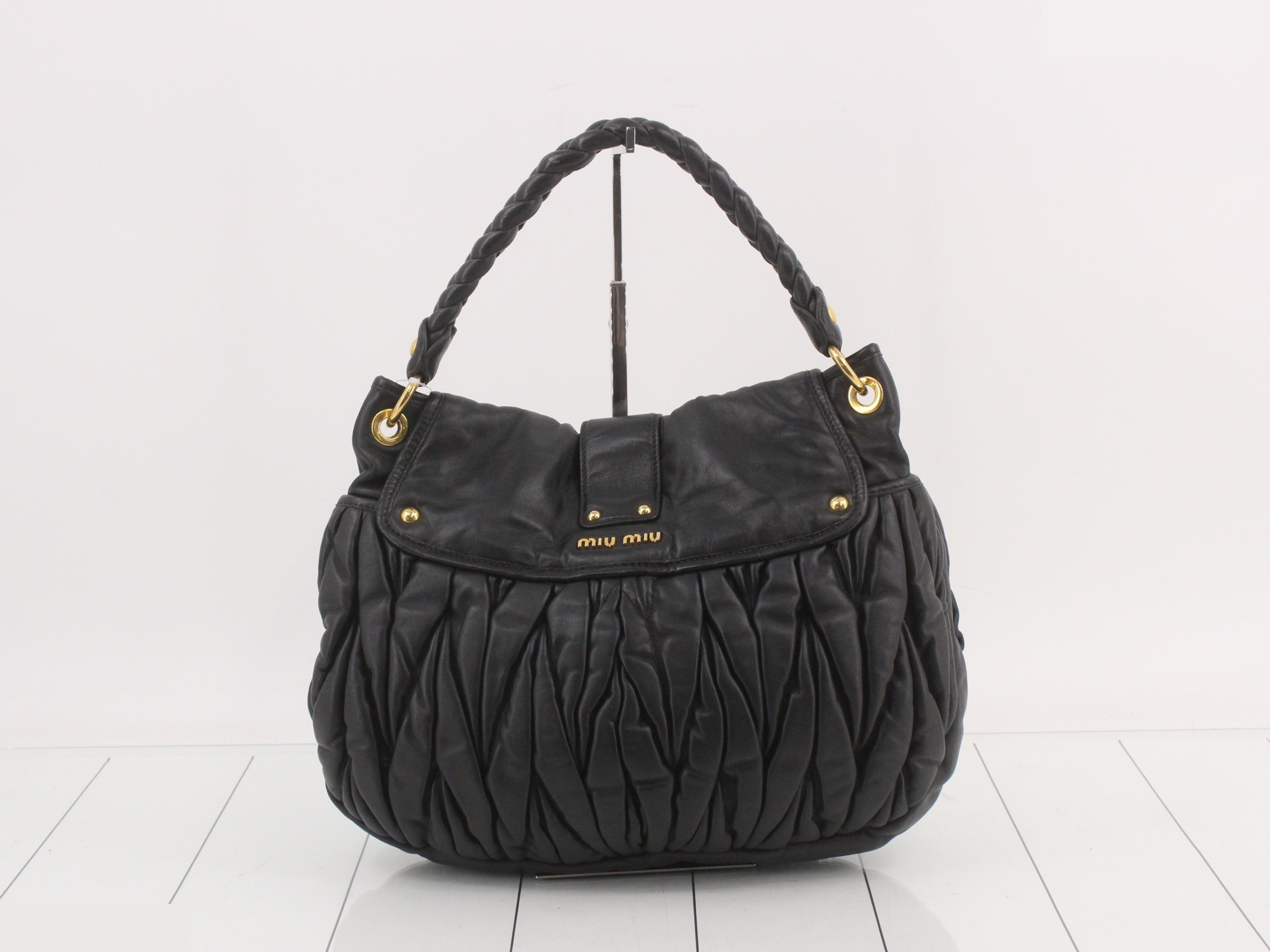 Leather 2WAY handbag black — view 2