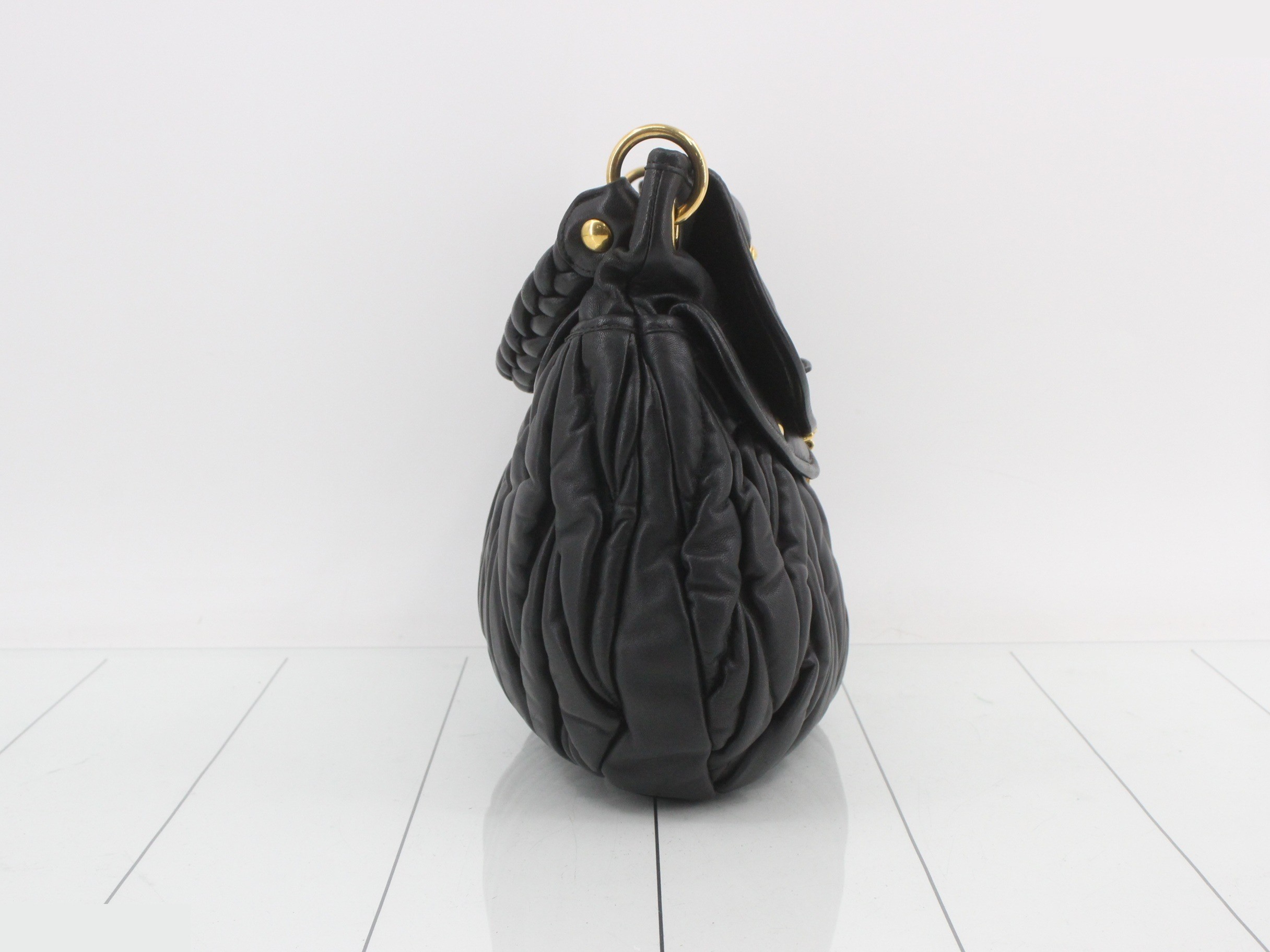 Leather 2WAY handbag black — view 4