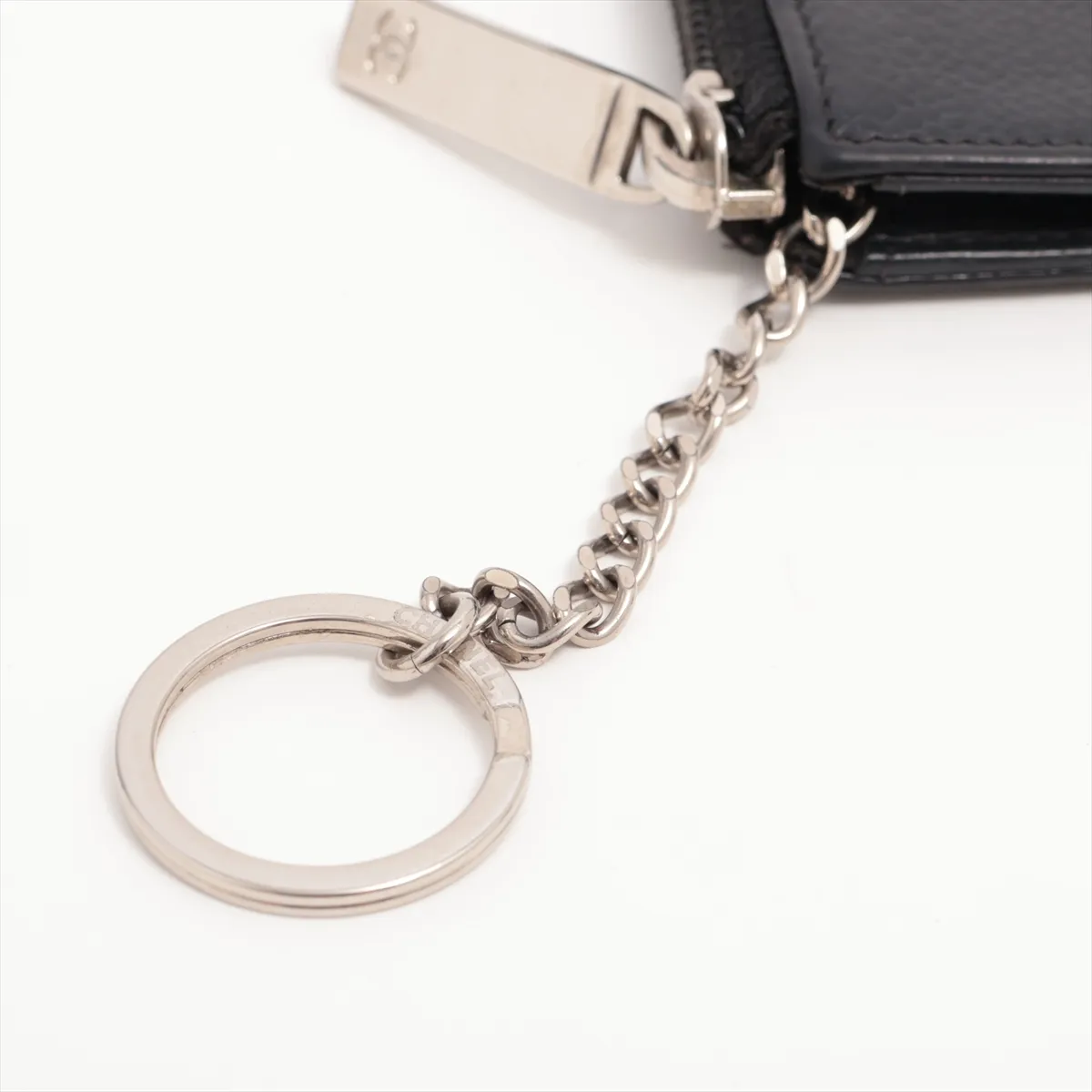 Cocomark Caviar Skin Coin Case Black Silver Hardware 18167105 — view 5