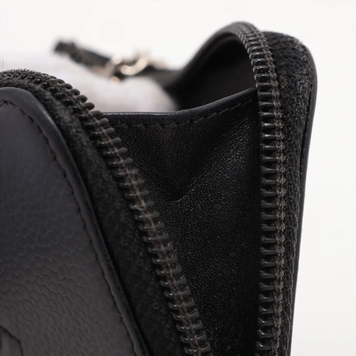 Cocomark Caviar Skin Coin Case Black Silver Hardware 18167105 — view 6