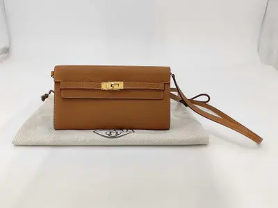 Shoulder Wallet Kelly Wallet Long To Go Veau Epsom Gold U Stamp Wallet