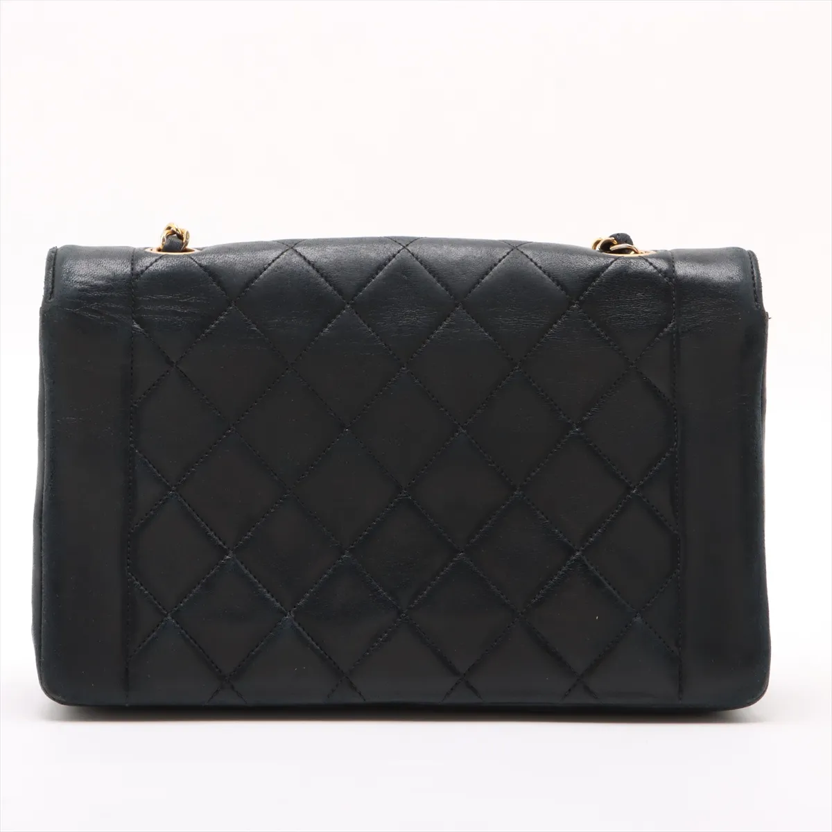 Matelasse Lambskin Single Flap Single Chain Bag Diana Flap Black Gold Hardware 5149442 No. 5 — view 2