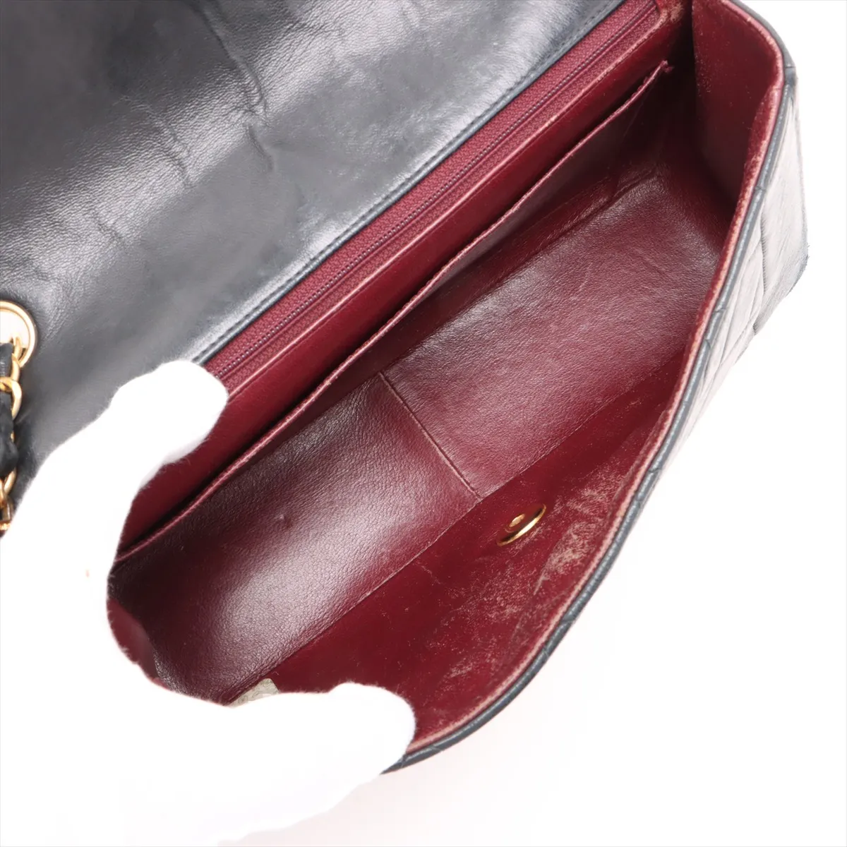 Matelasse Lambskin Single Flap Single Chain Bag Diana Flap Black Gold Hardware 5149442 No. 5 — view 6