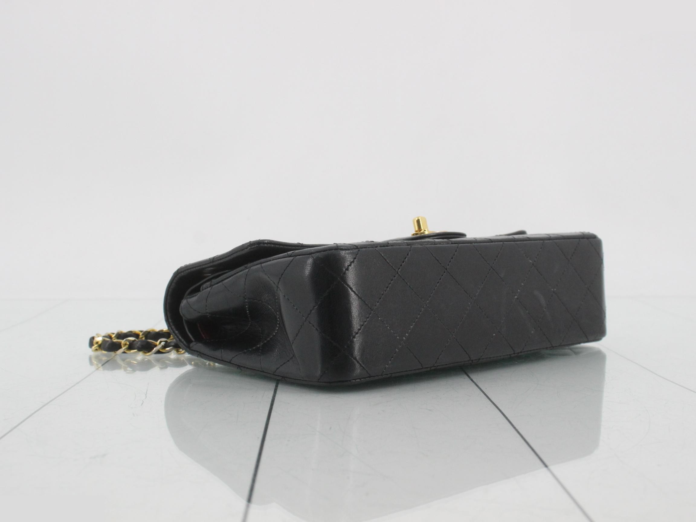 Matelassé lambskin handbag/shoulder bag, black — view 5