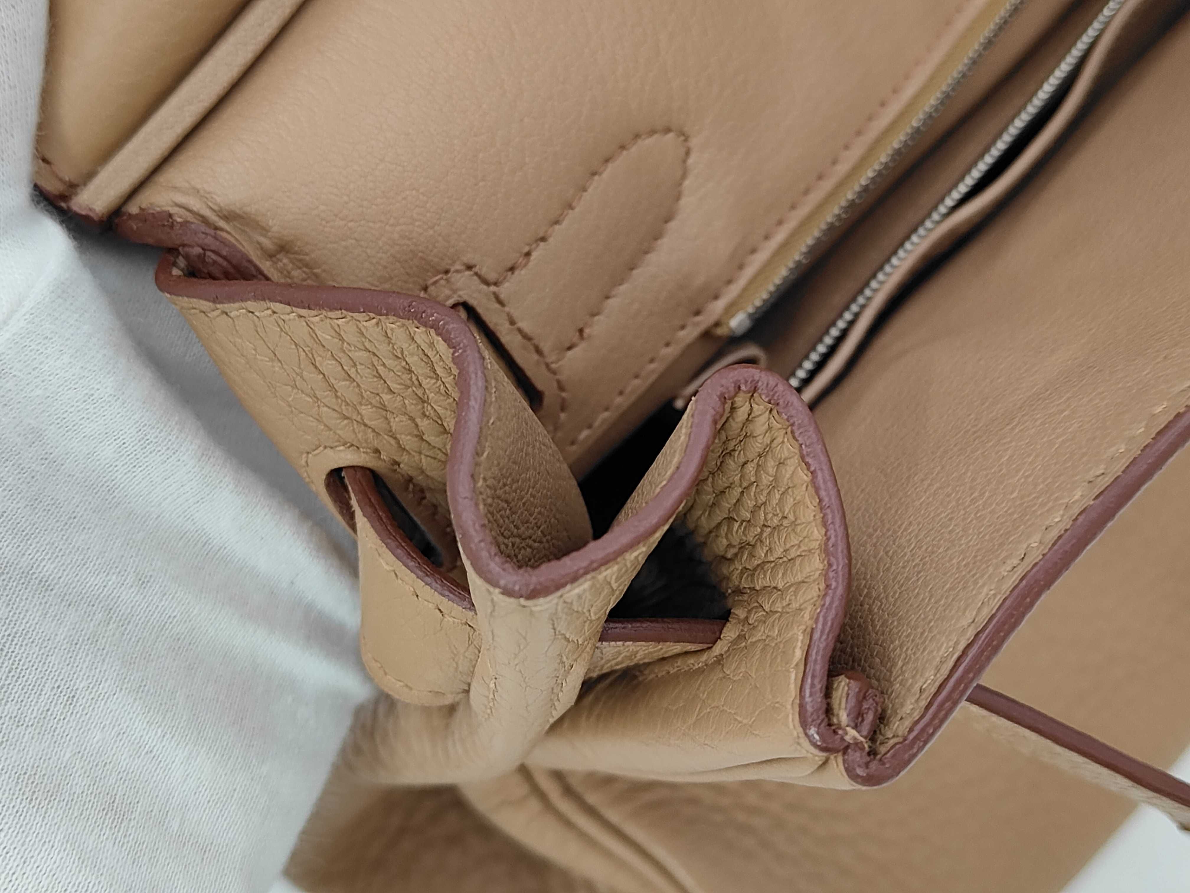 Birkin 30 Trench/Taurillon Leather/Silver Hardware/ M/Cadena Key Handbag — view 13