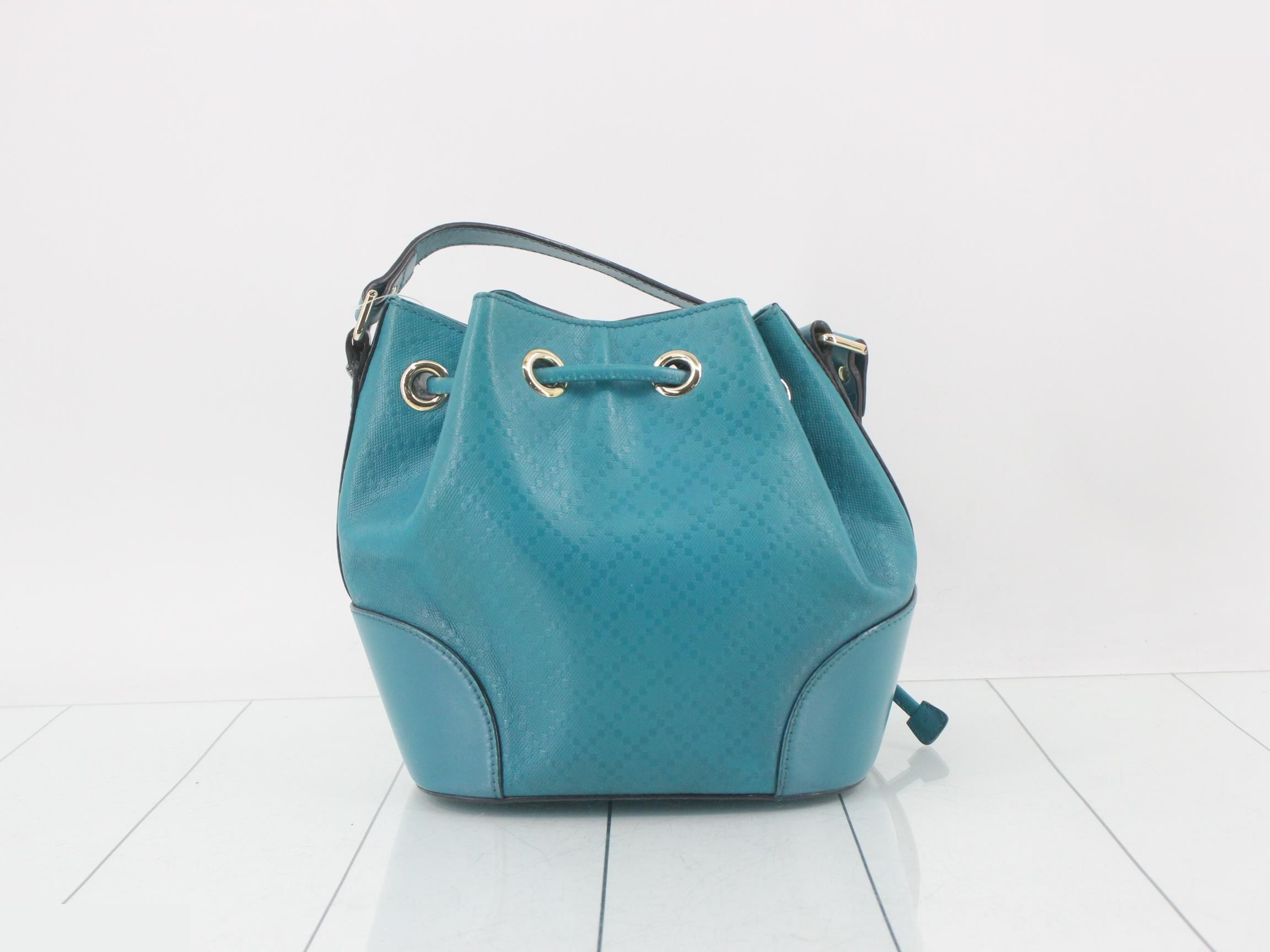 Diamante Shoulder Bag, Drawstring, Leather — view 2