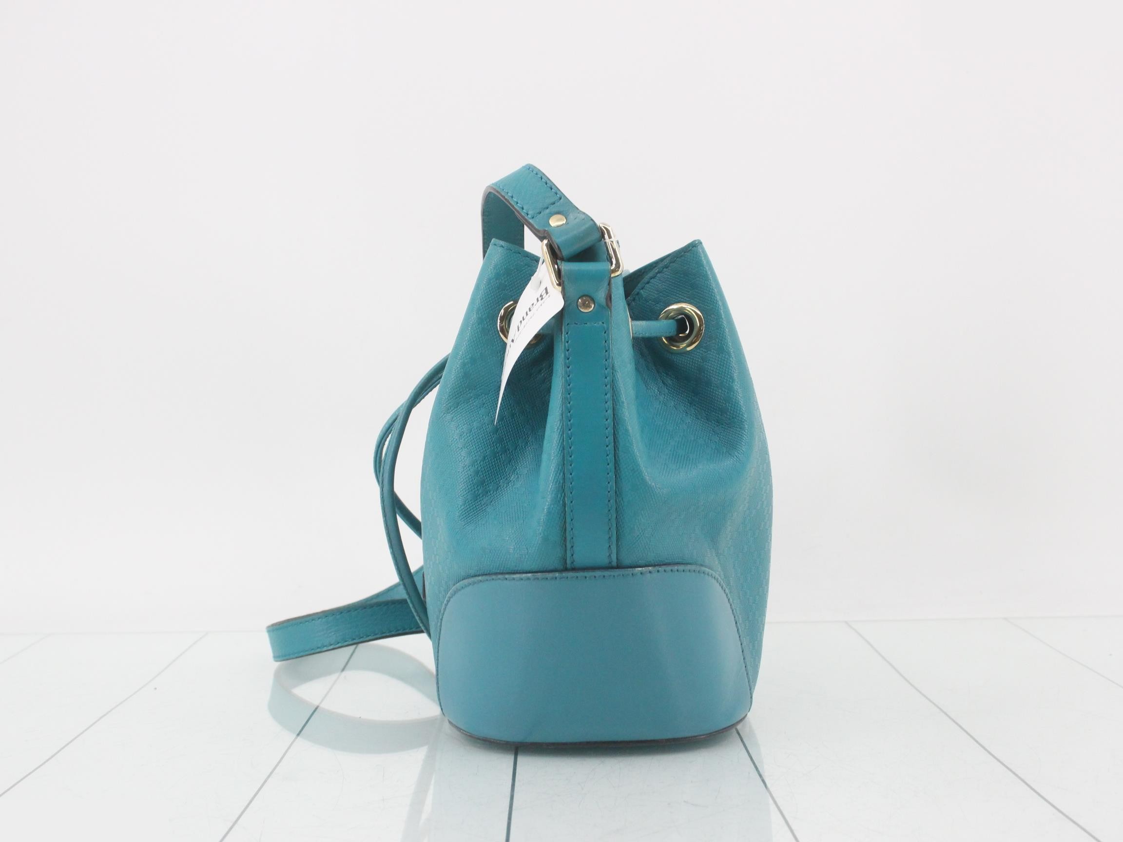 Diamante Shoulder Bag, Drawstring, Leather — view 3