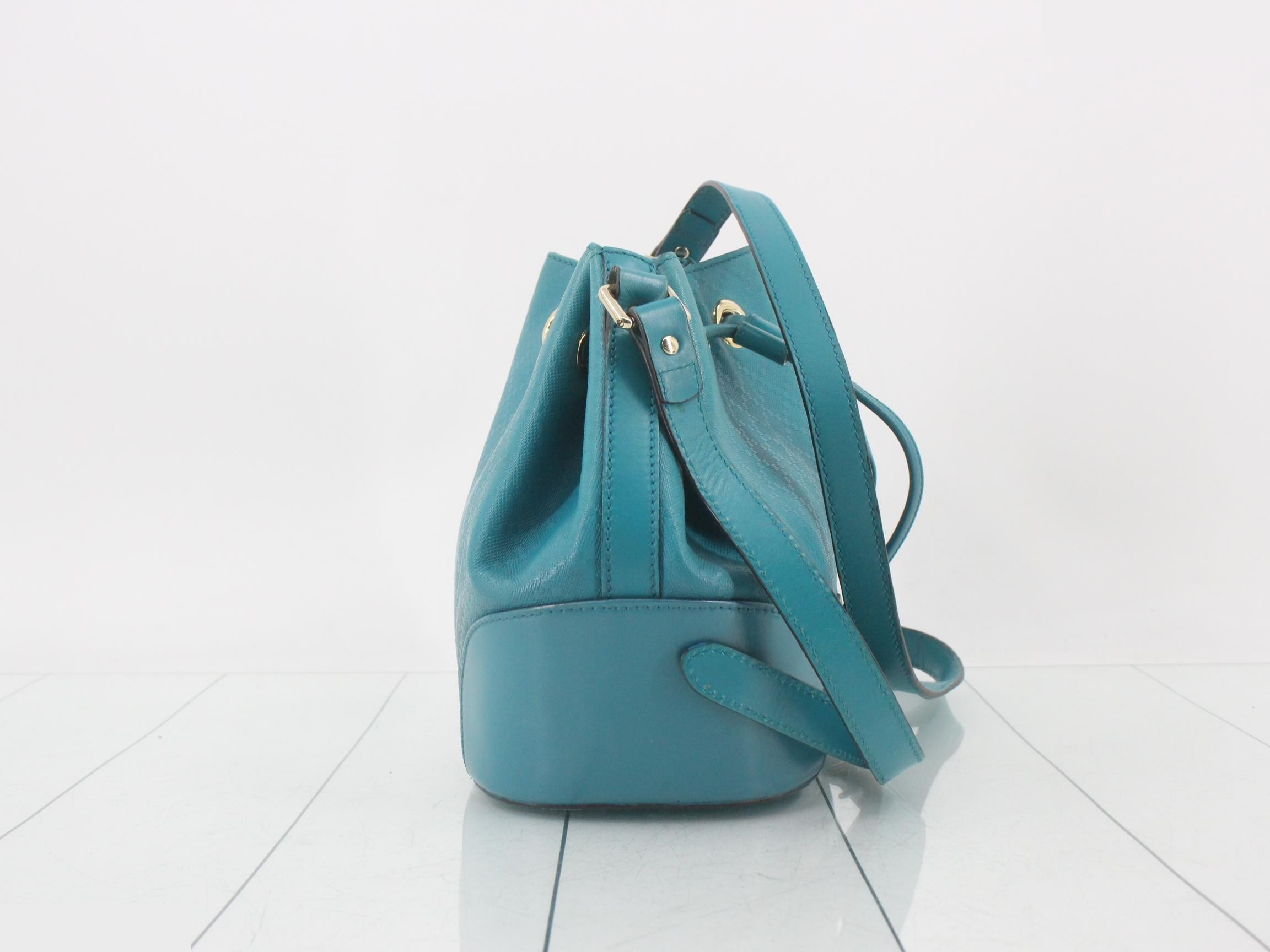 Diamante Shoulder Bag, Drawstring, Leather — view 4