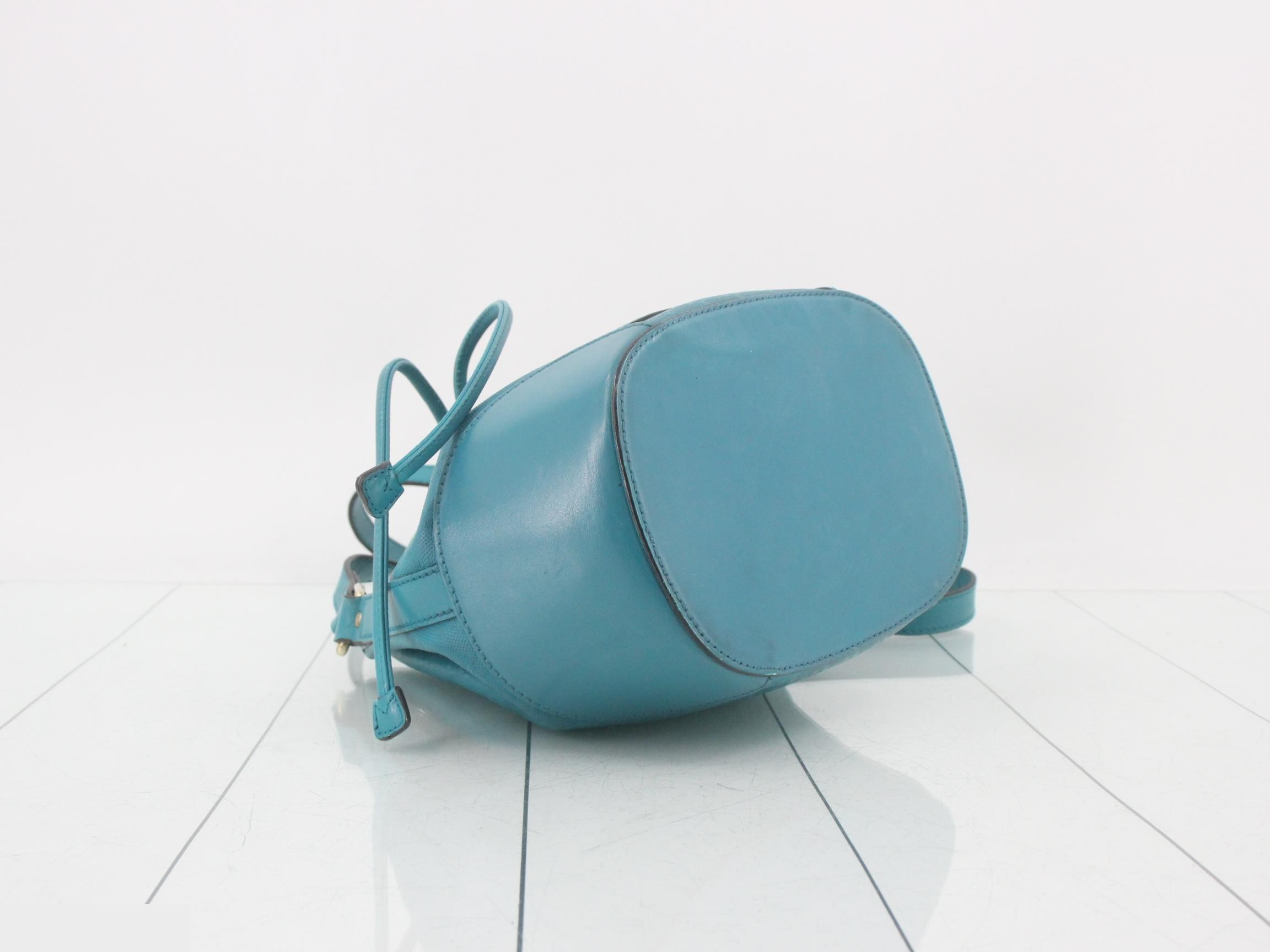 Diamante Shoulder Bag, Drawstring, Leather — view 5