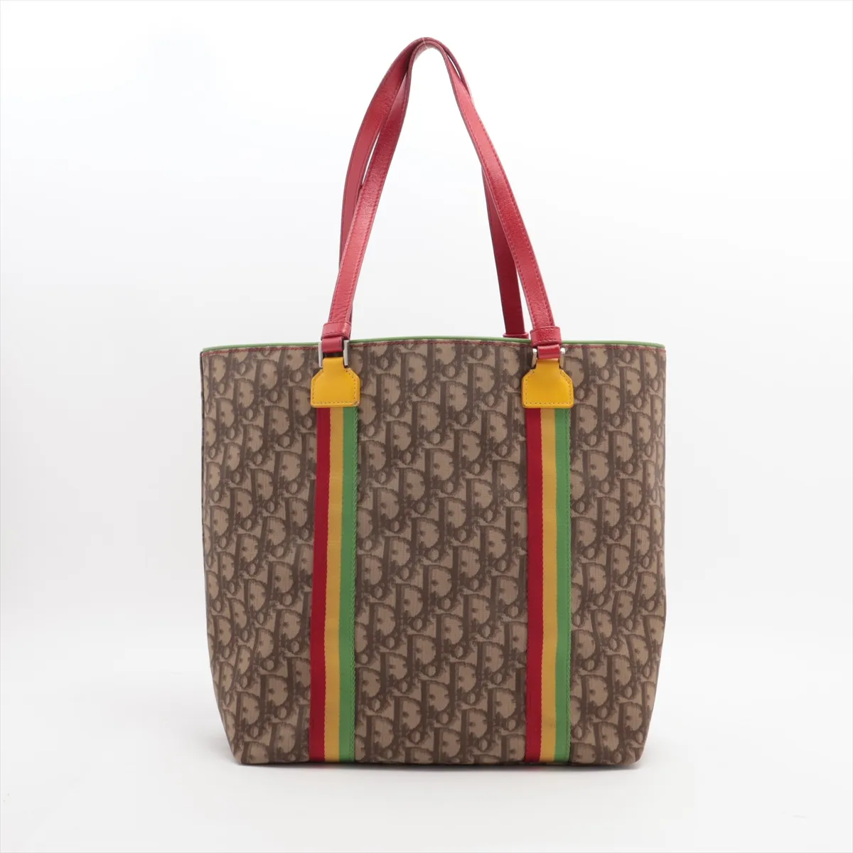 Raster Line Trotter PVC x Leather Tote Bag Brown — view 2