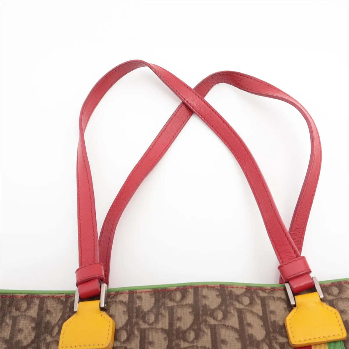 Raster Line Trotter PVC x Leather Tote Bag Brown — view 6