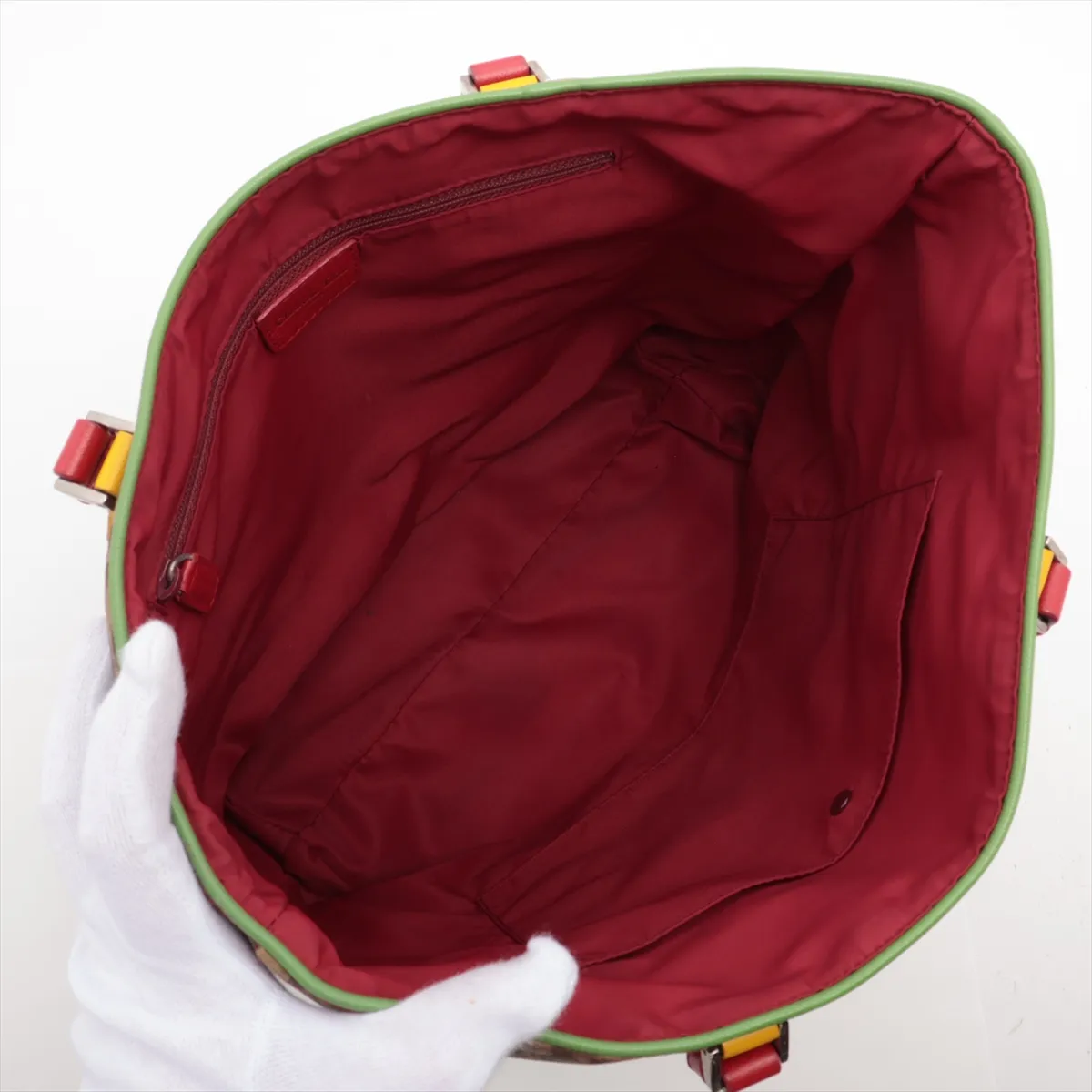 Raster Line Trotter PVC x Leather Tote Bag Brown — view 7