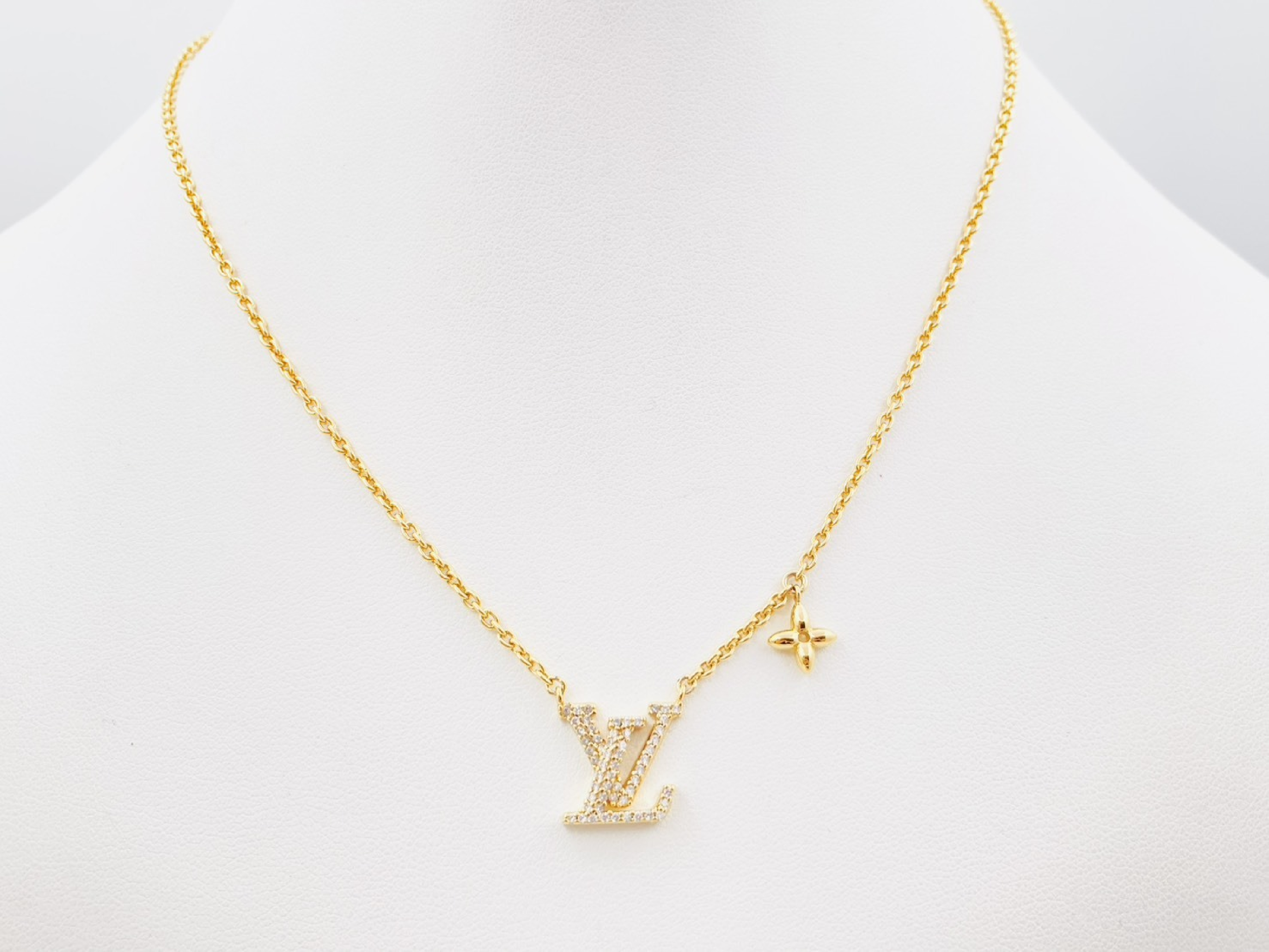 M00596 Collier LV Iconic Rhinestone Gold Necklace AK1294 — view 2