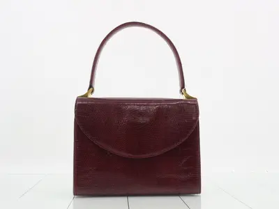 Lizard Leather Top Handle Bag