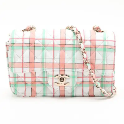 Mini Matelassé 20 Lambskin Single Flap Single Chain Bag, Multicolor, Gold Hardware, 29300998, Serial Number 29-series, A69900