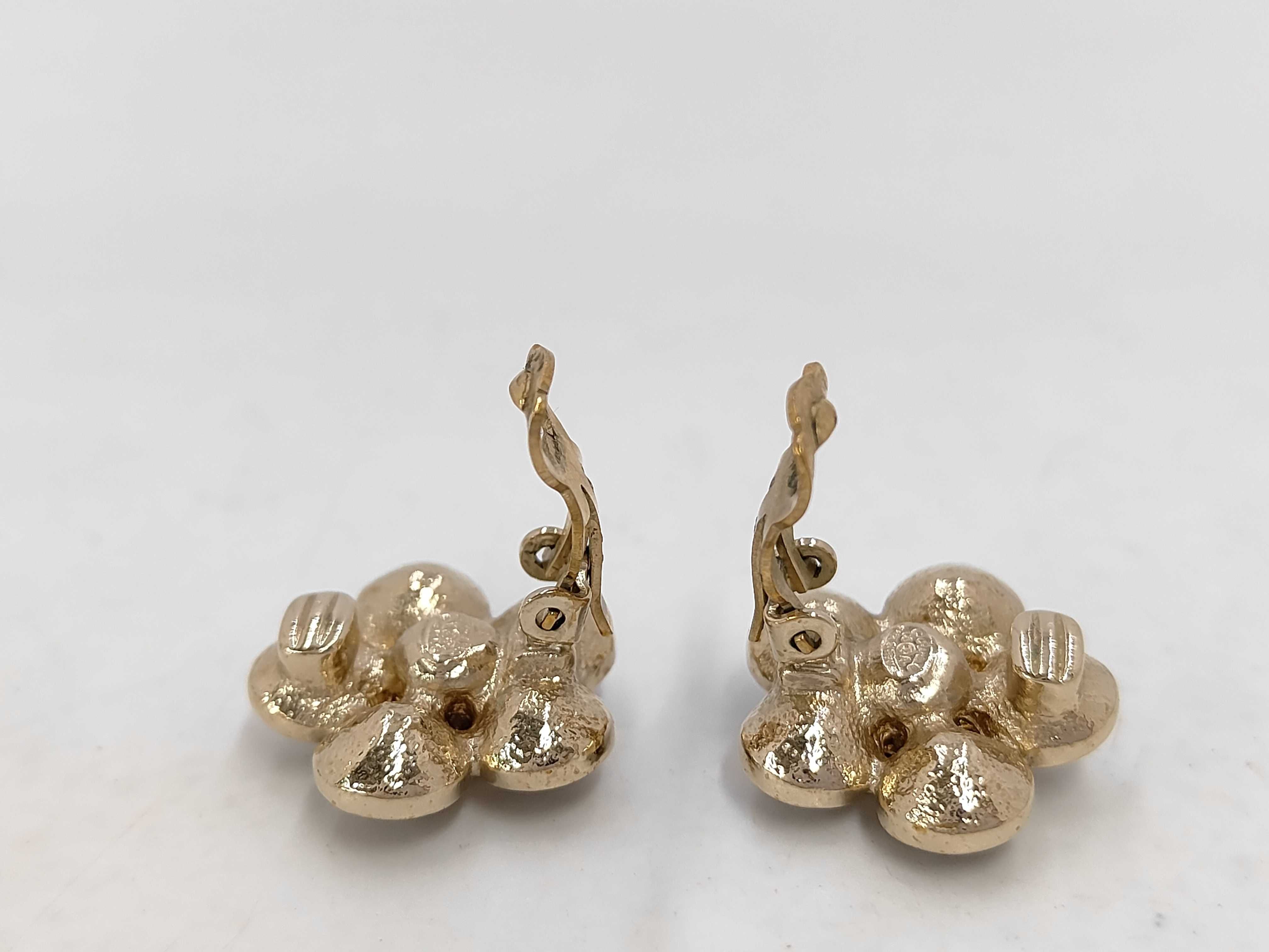 Earrings, Black Stone Flower Coco Mark Earrings — view 3