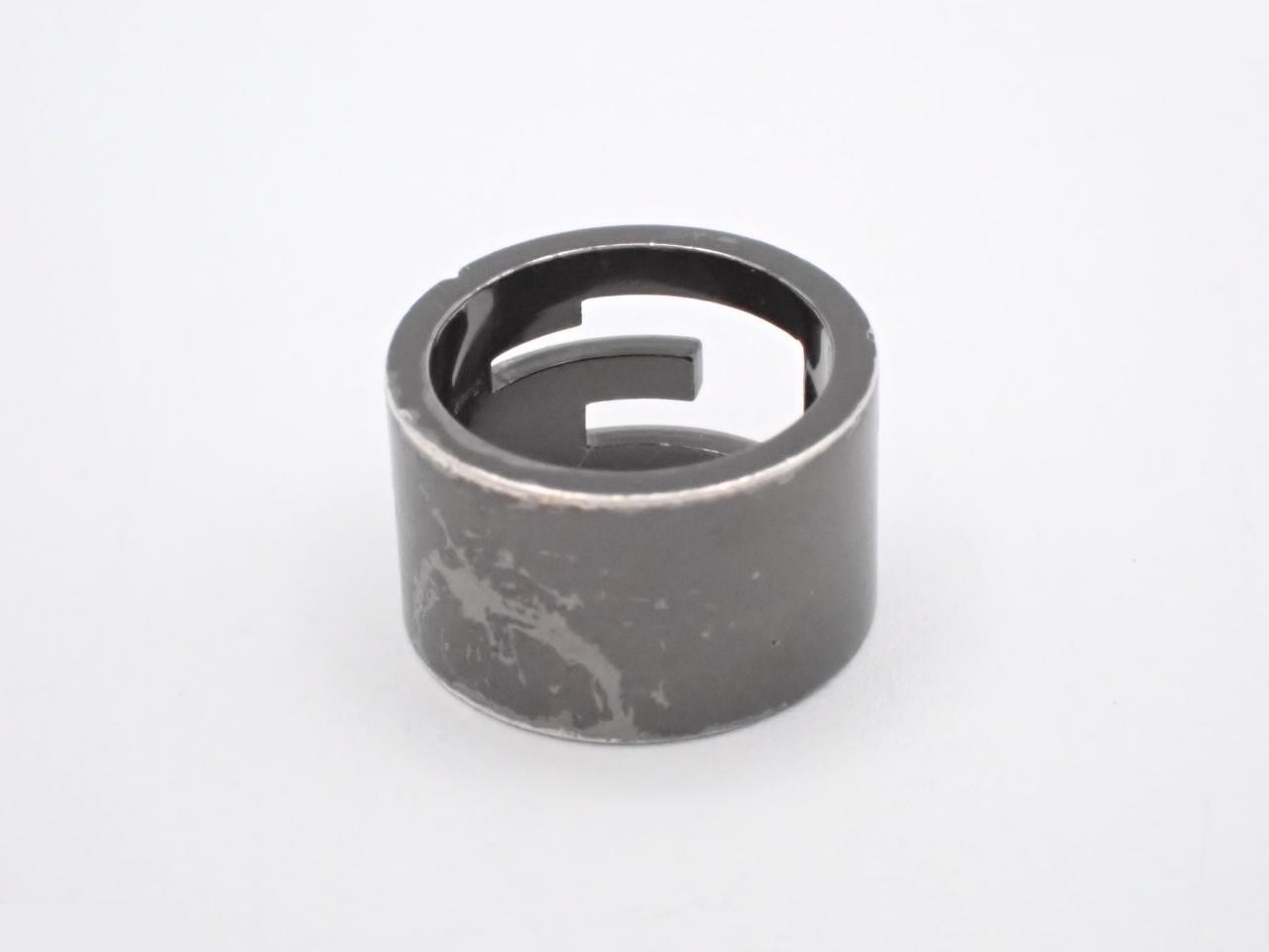 G logo ring, black, 925/11.0g, engraved #9, actual size #8 — view 2