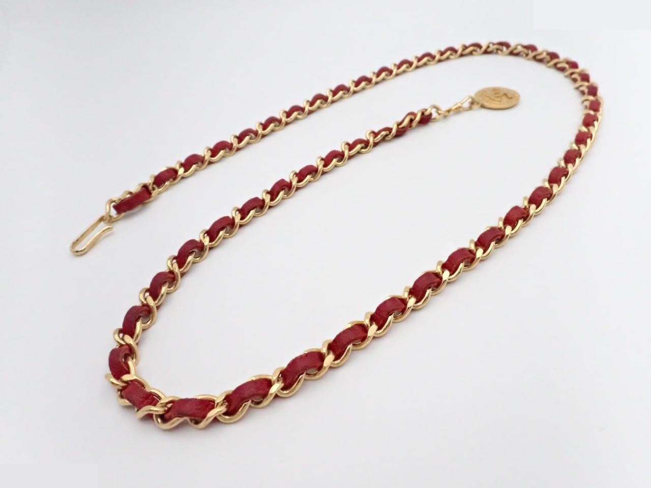 Coco Mark Gold Belt with Chain (approx. 97cm)