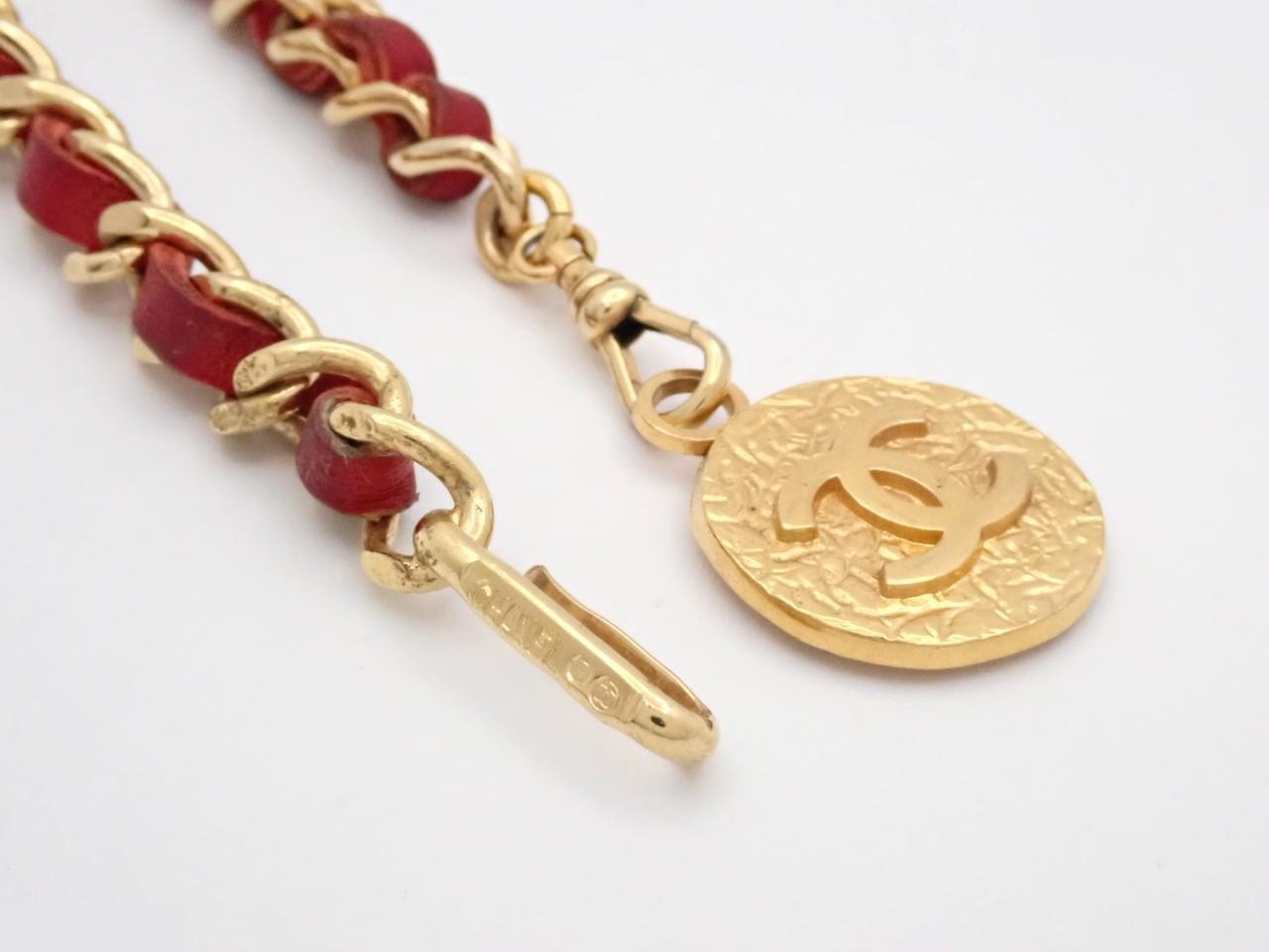Coco Mark Gold Belt with Chain (approx. 97cm) — view 3