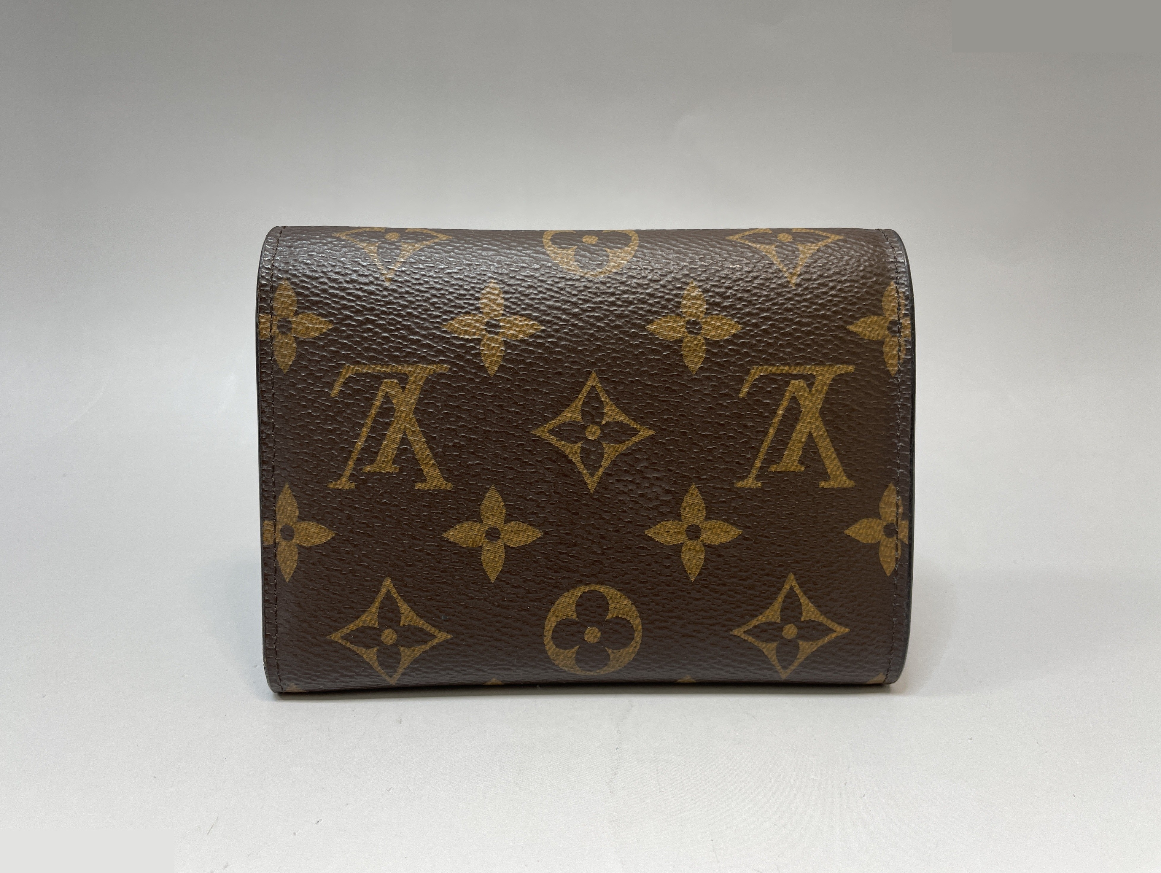 Monogram Portefeuille Flower Compact Tri-fold Wallet, Brown — view 2
