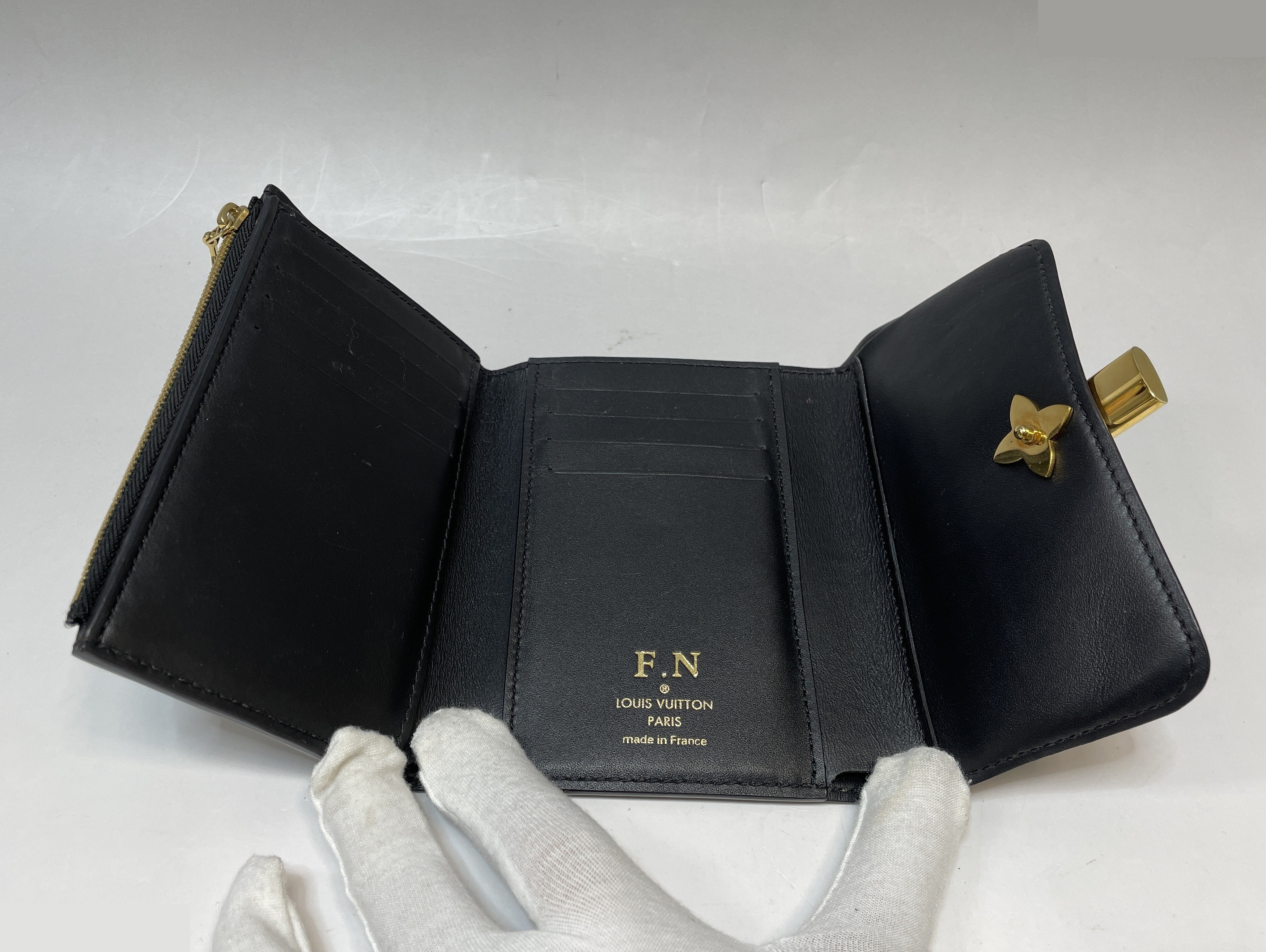 Monogram Portefeuille Flower Compact Tri-fold Wallet, Brown — view 8