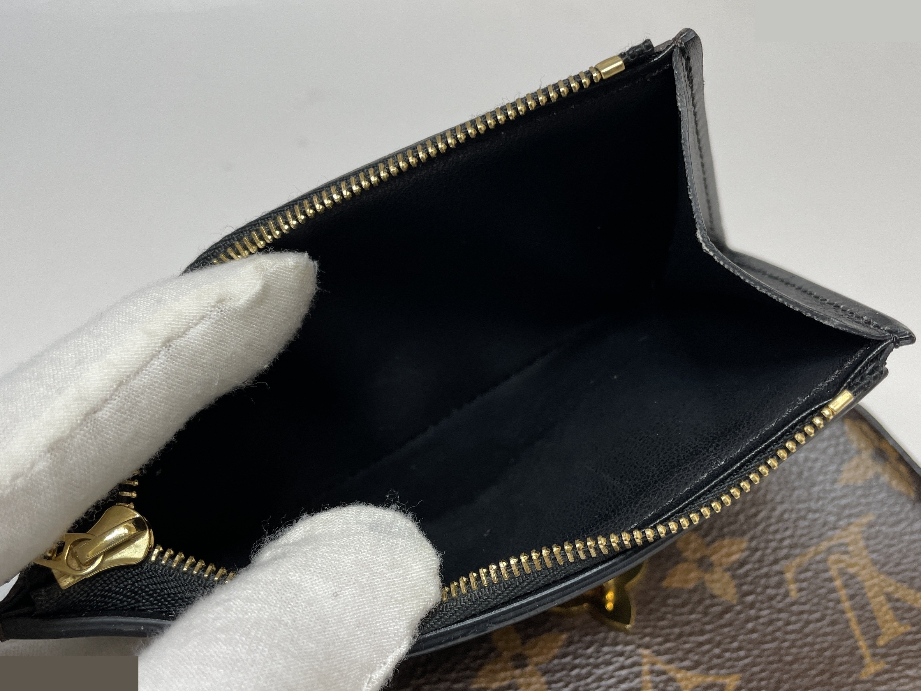 Monogram Portefeuille Flower Compact Tri-fold Wallet, Brown — view 10