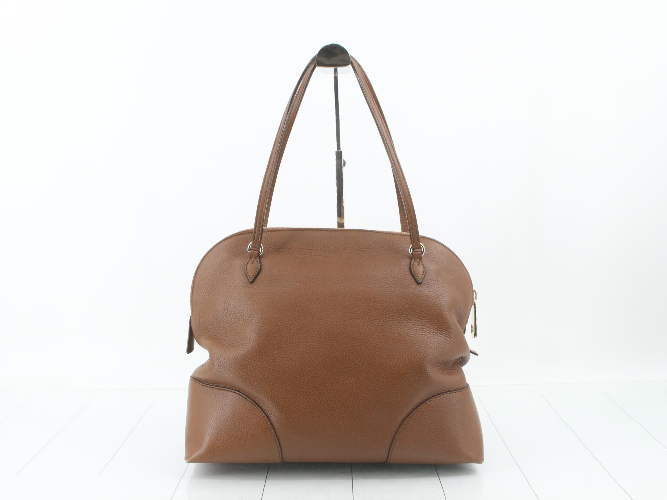 Bree Leather Shoulder Bag, Brown — view 2