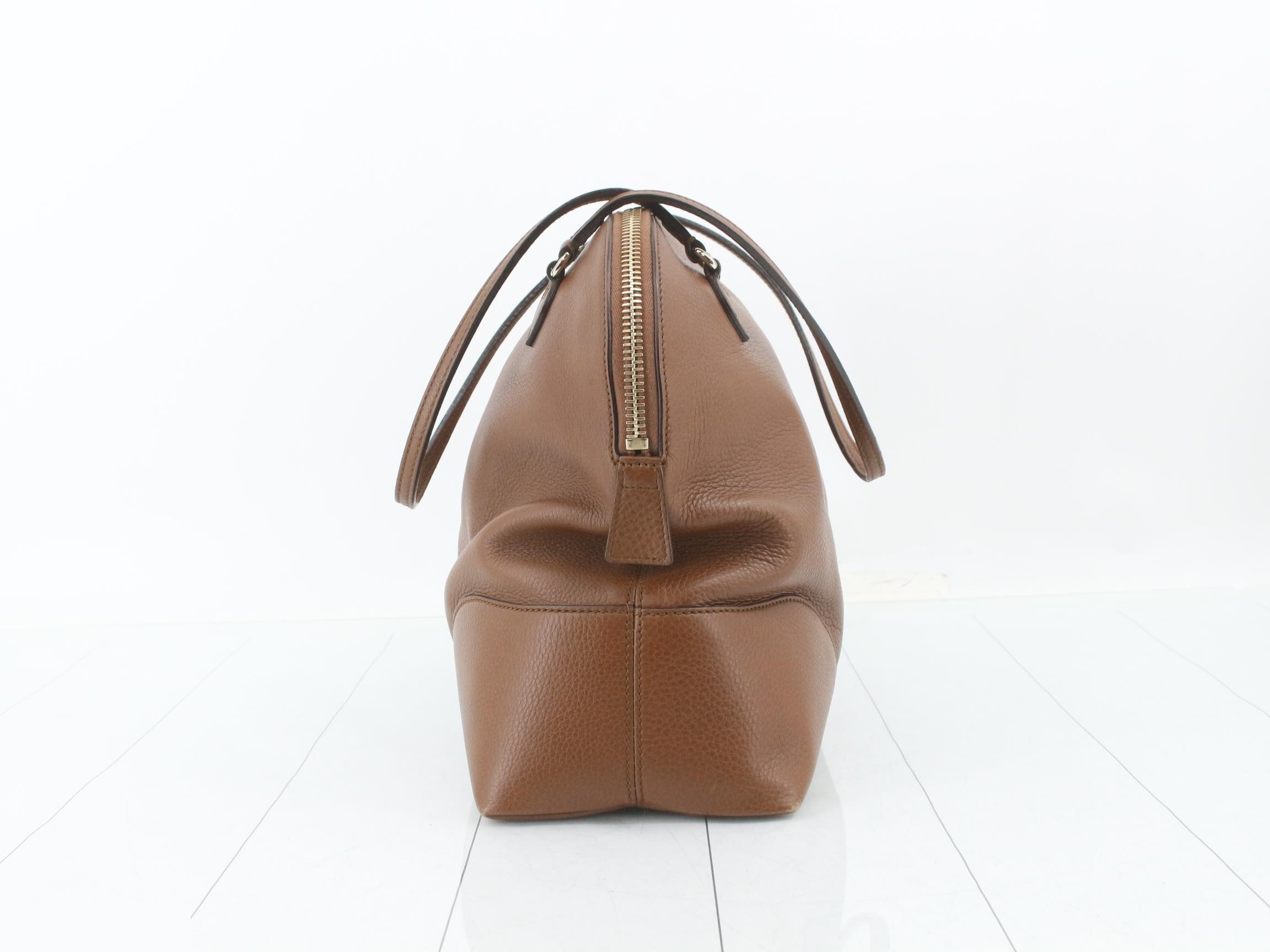 Bree Leather Shoulder Bag, Brown — view 3