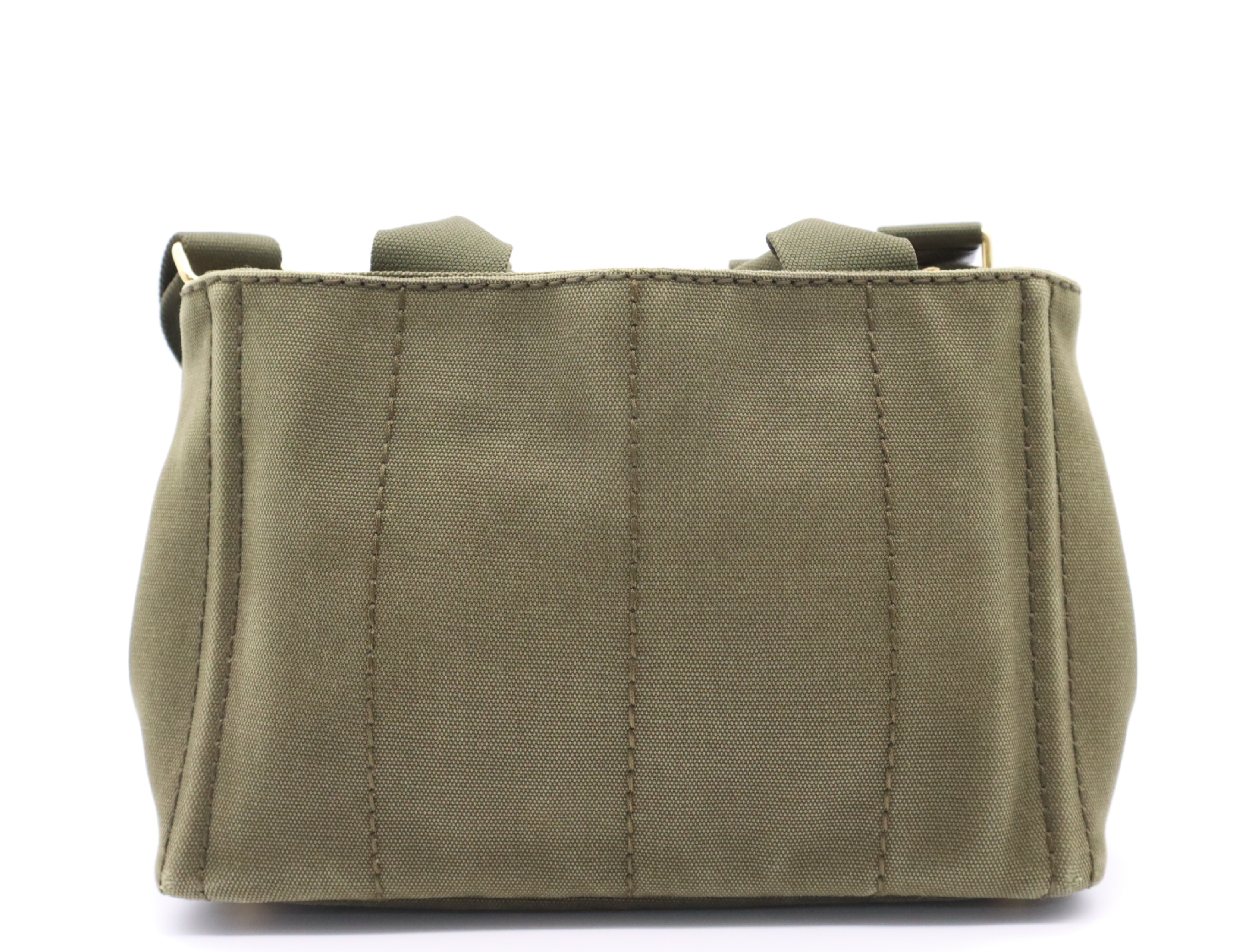 Canvas Canapa 2-Way Tote Bag with Shoulder Strap, Khaki — view 2