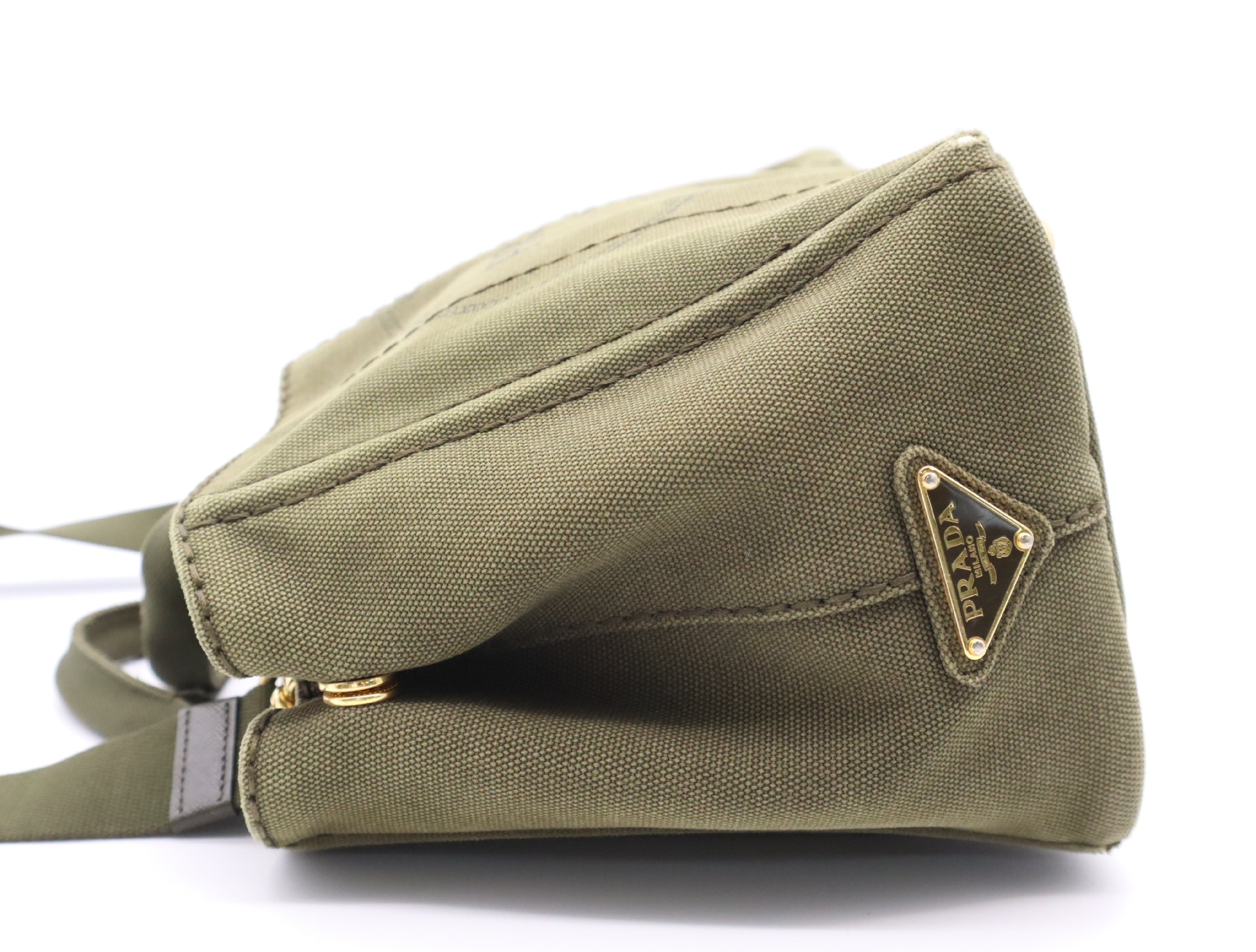 Canvas Canapa 2-Way Tote Bag with Shoulder Strap, Khaki — view 3