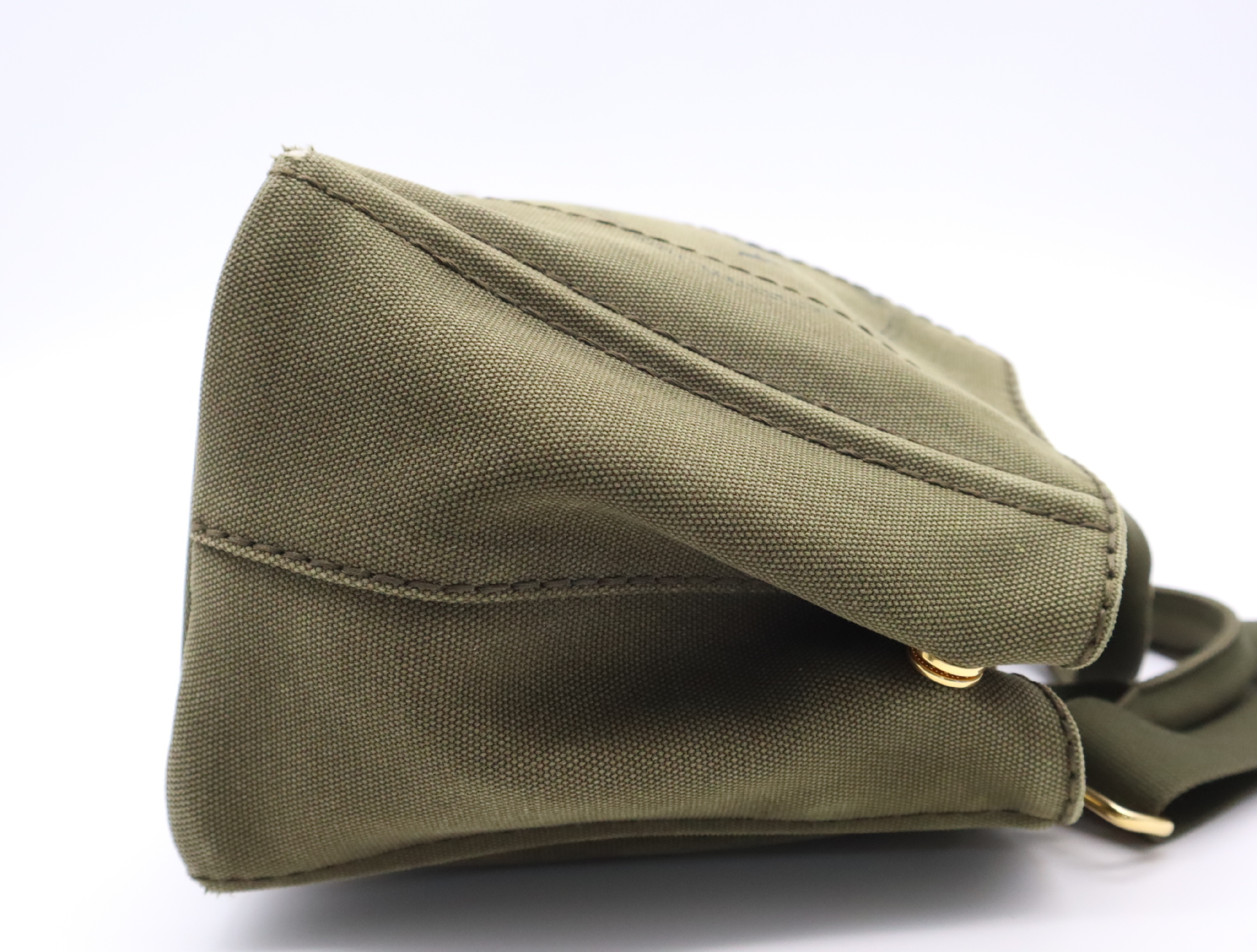 Canvas Canapa 2-Way Tote Bag with Shoulder Strap, Khaki — view 5