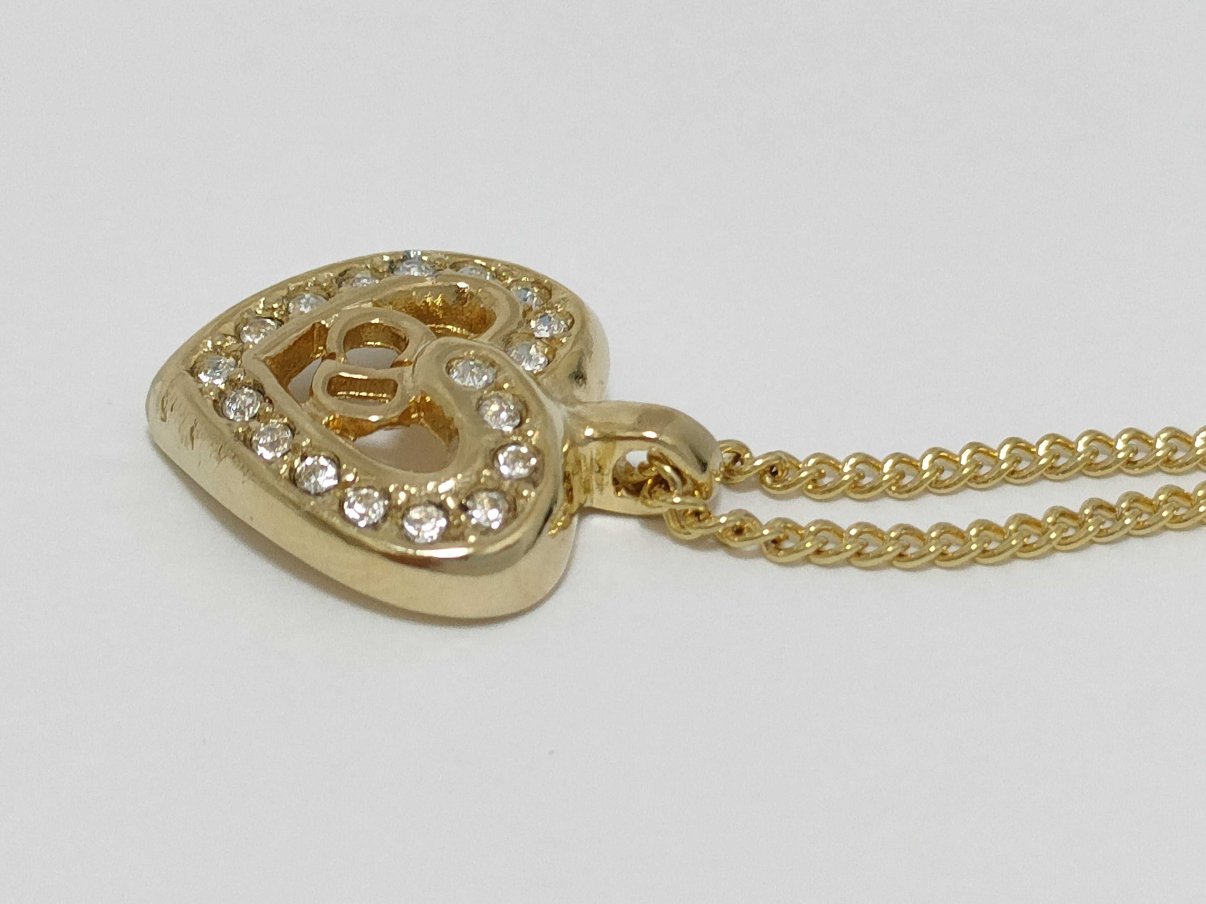 CD Heart Rhinestone Necklace — view 3