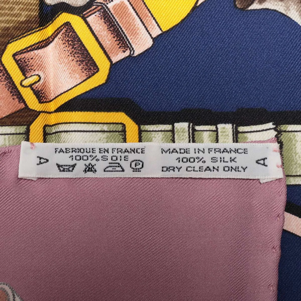 Carre 90 GRAND MANEGE Great Training Technique Scarf Silk Pink x Blue Thread — view 6