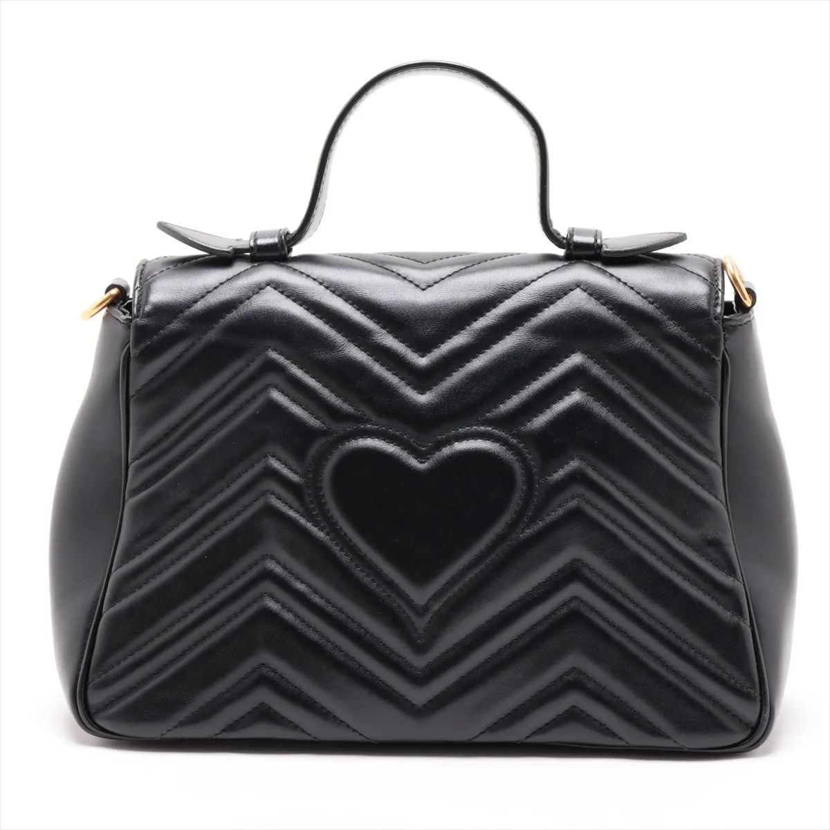 GG Marmont Leather 2-Way Handbag, Black, 498110 — view 2
