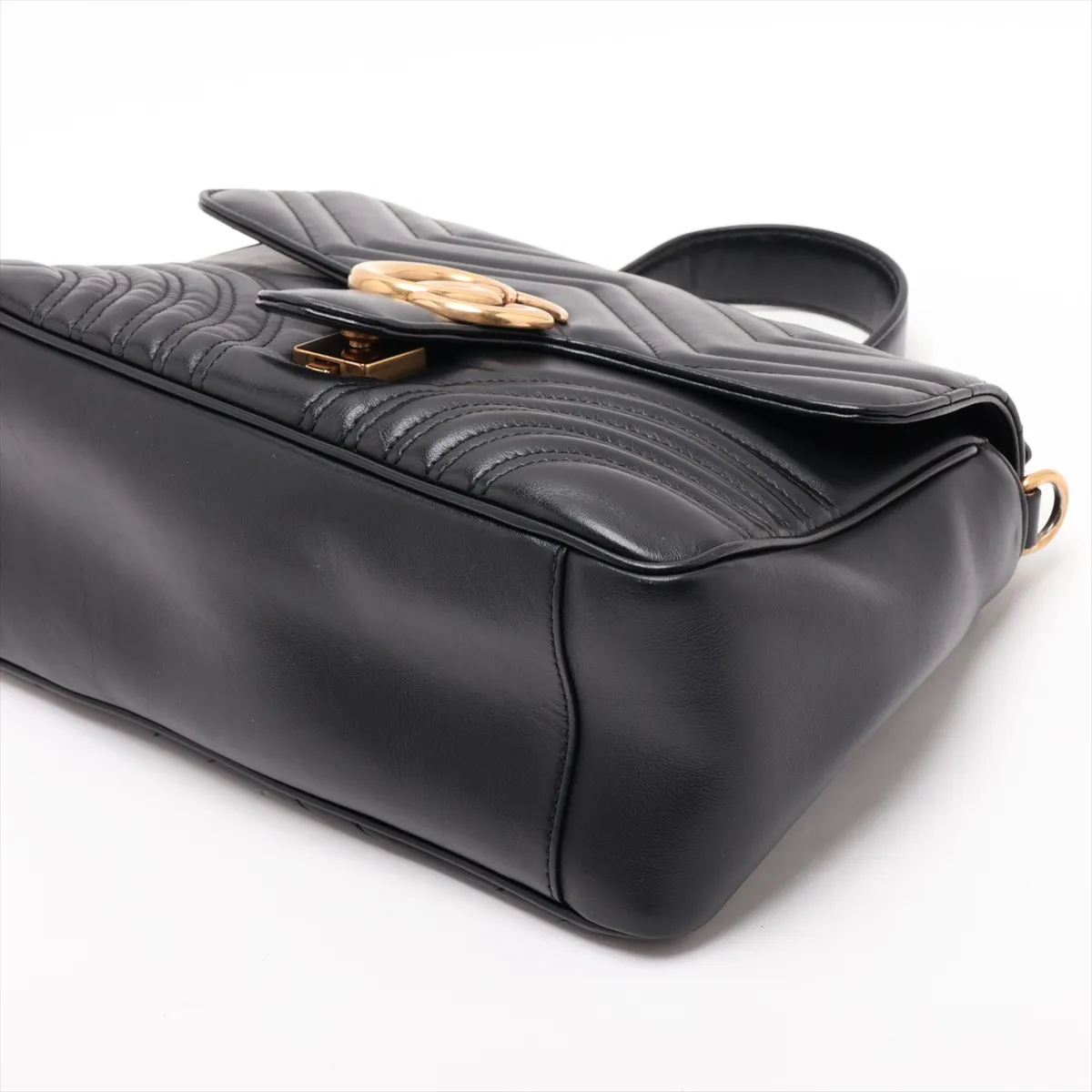 GG Marmont Leather 2-Way Handbag, Black, 498110 — view 3