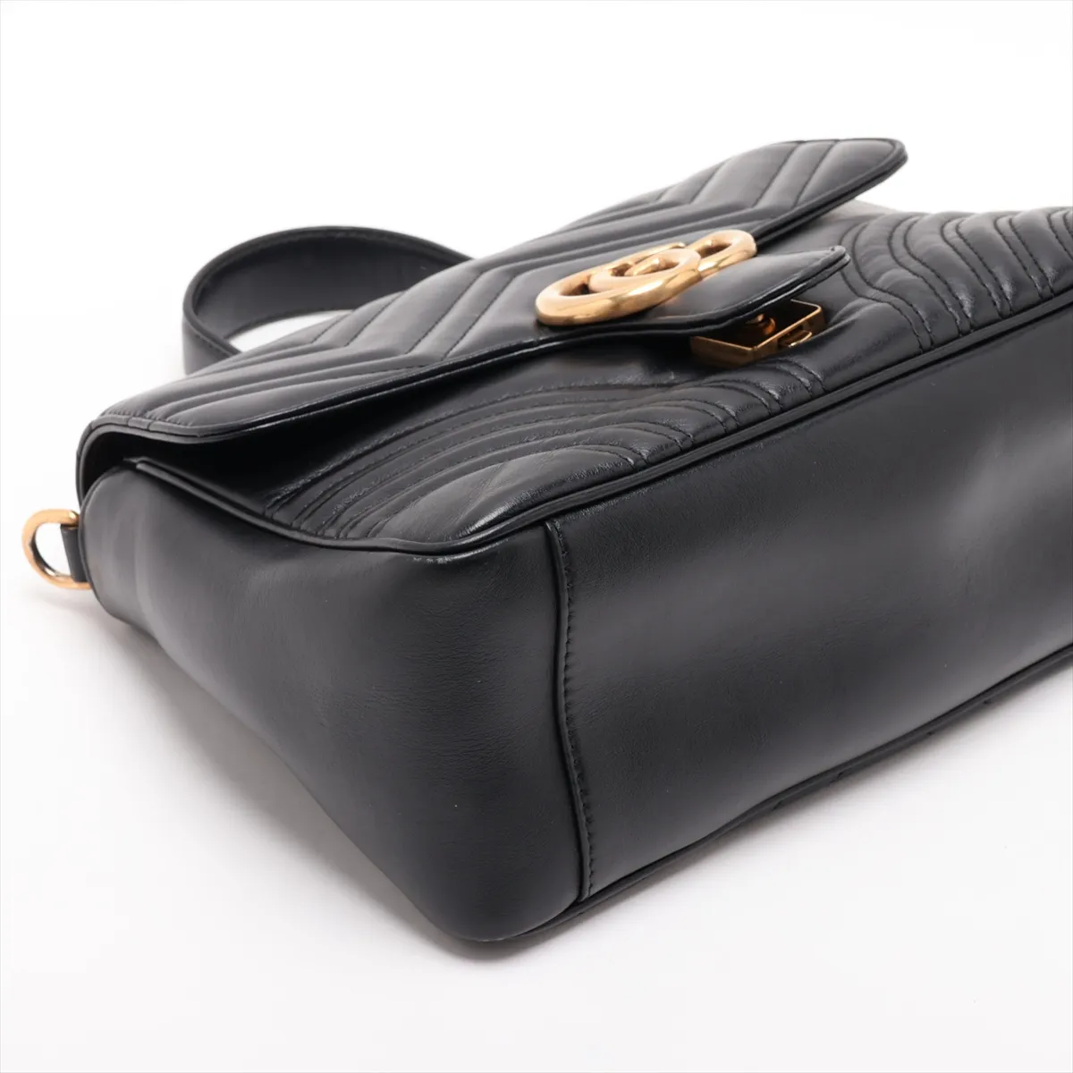 GG Marmont Leather 2-Way Handbag, Black, 498110 — view 4