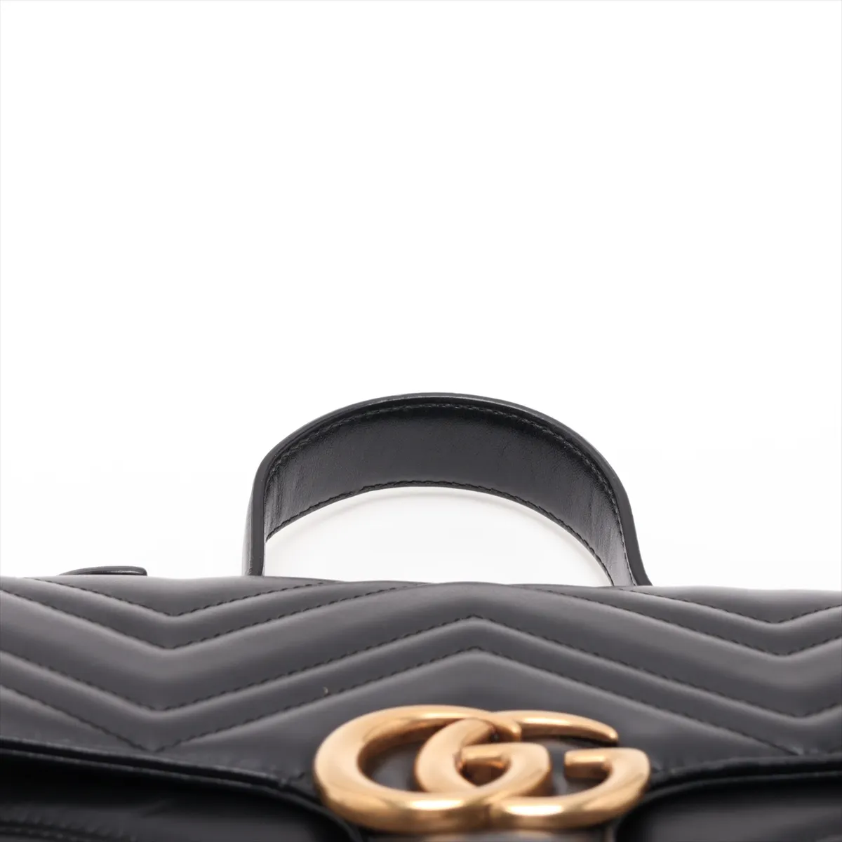 GG Marmont Leather 2-Way Handbag, Black, 498110 — view 6