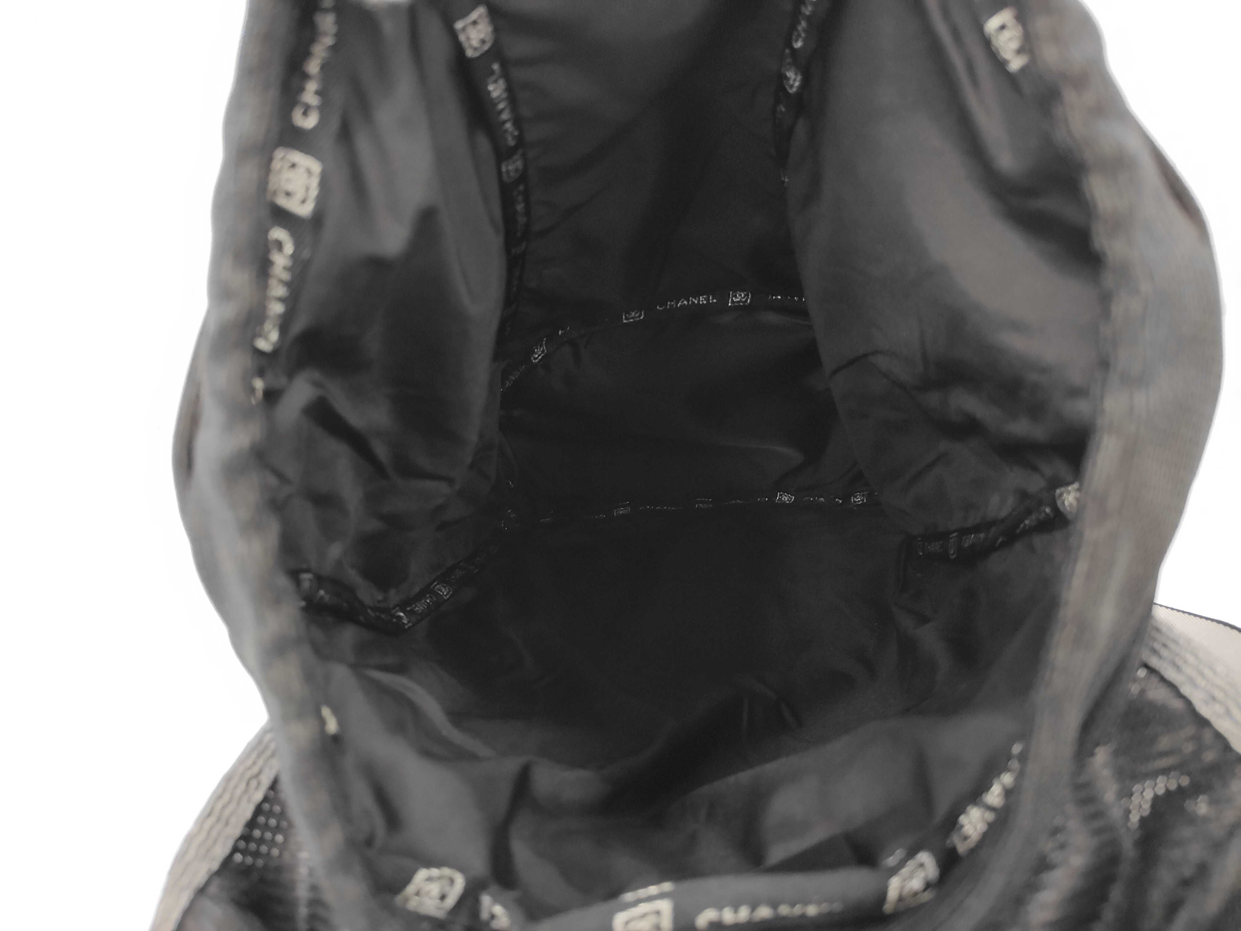 Mesh Backpack, Nylon, Black, with Seal — view 9
