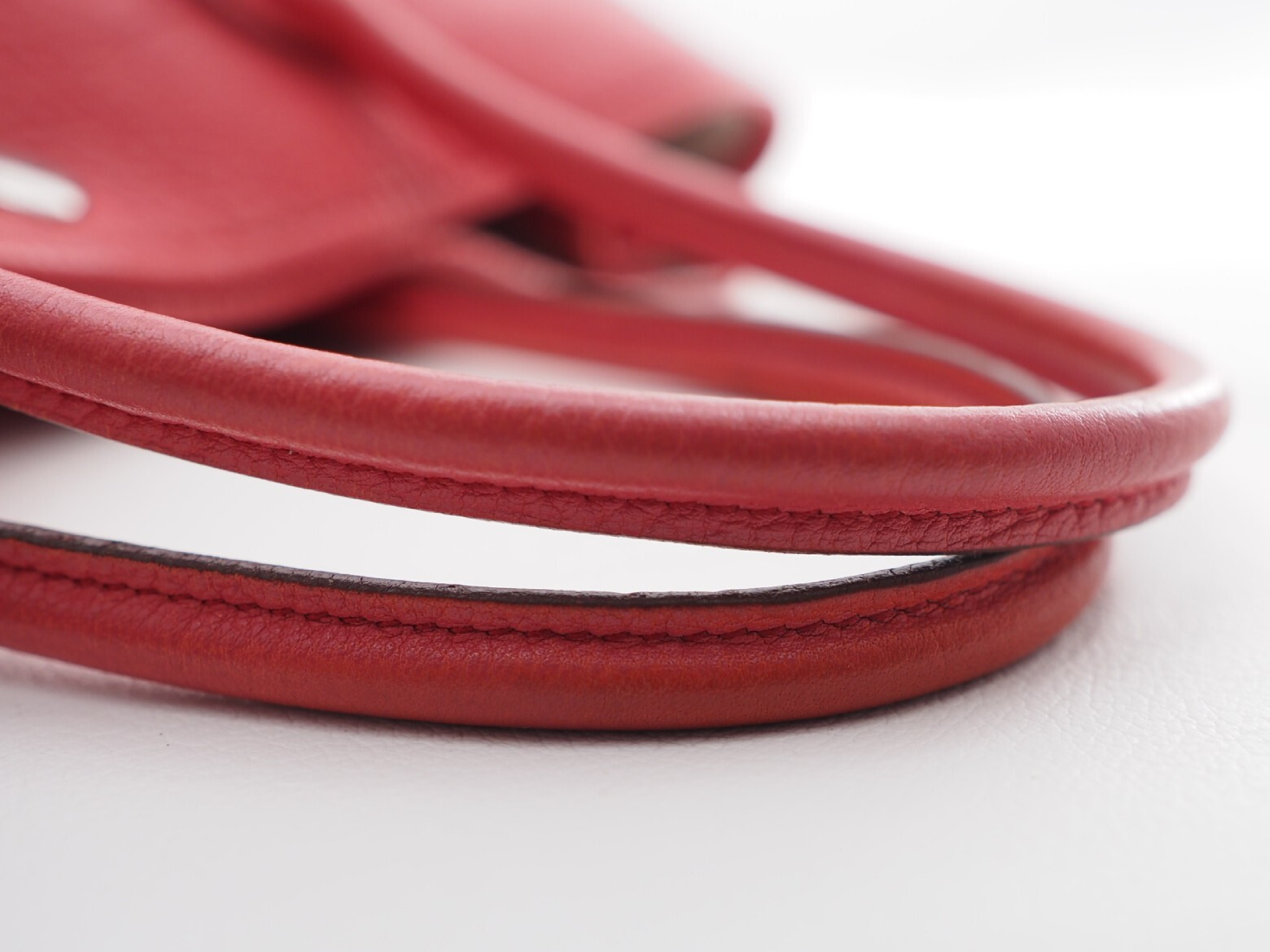 Garden Party TPM Leather Tote Bag with Silver Hardware, Red/Pink Tone — view 7