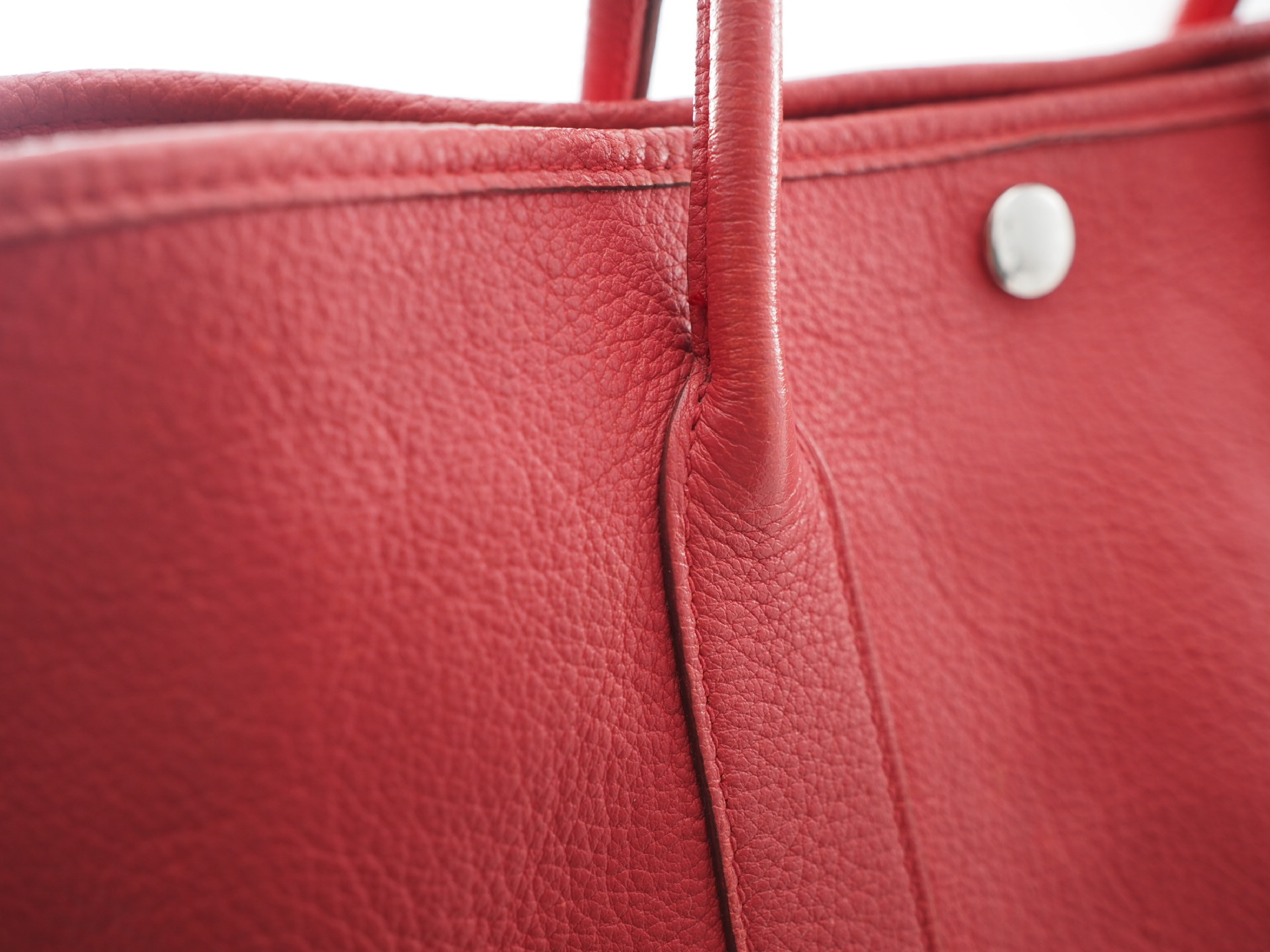 Garden Party TPM Leather Tote Bag with Silver Hardware, Red/Pink Tone — view 9