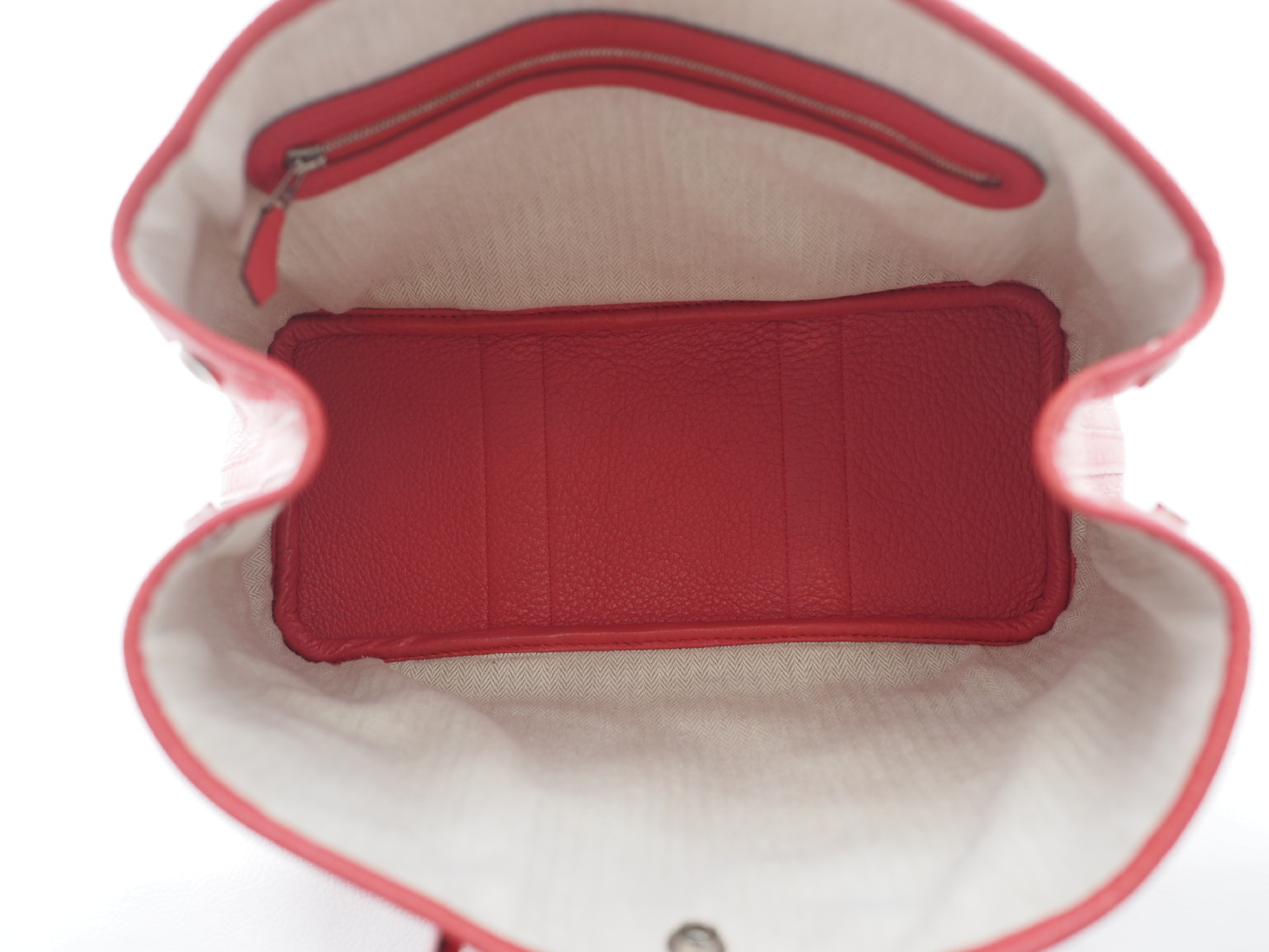 Garden Party TPM Leather Tote Bag with Silver Hardware, Red/Pink Tone — view 10