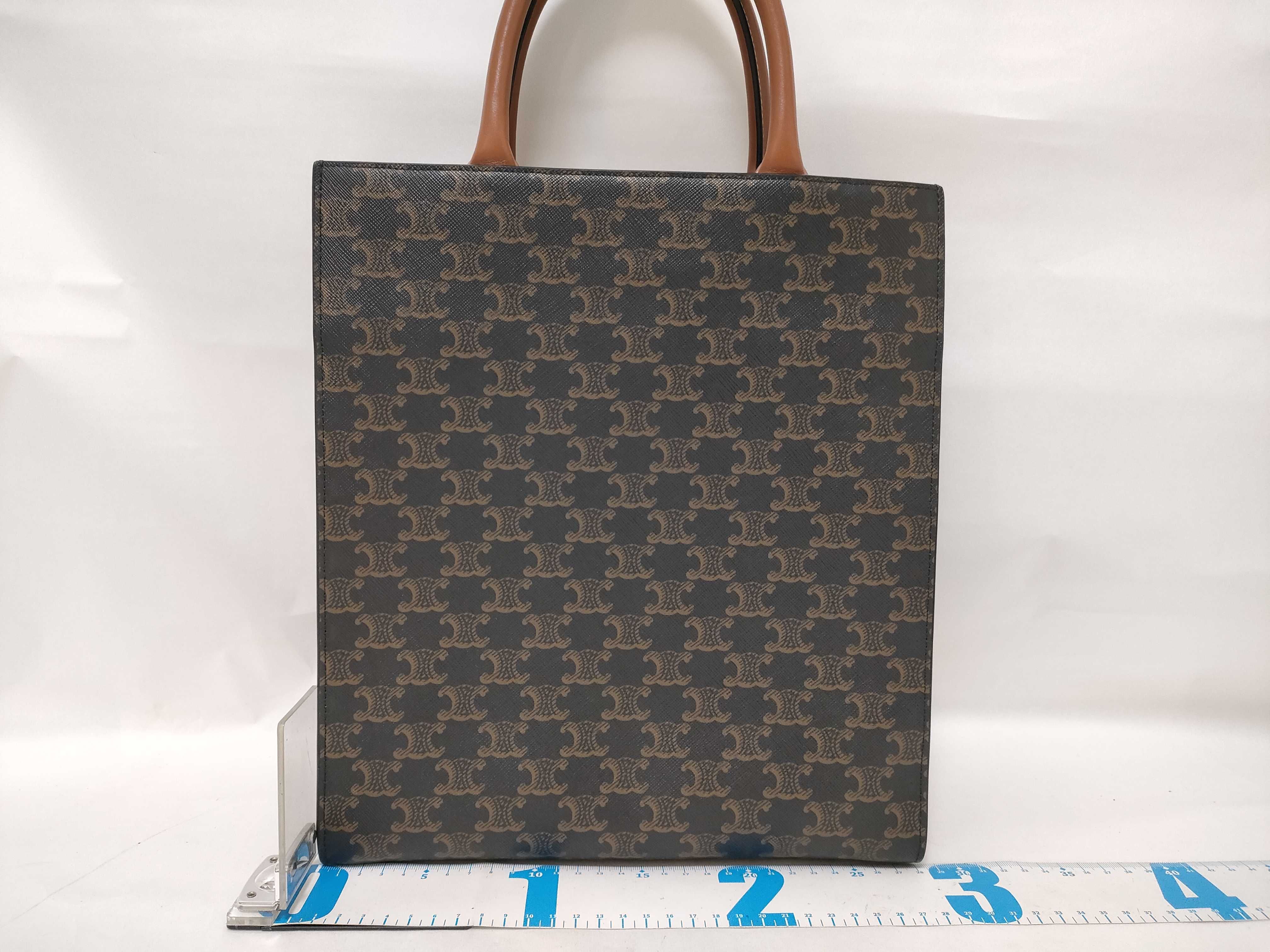 Triomphe Vertical Cabas PVC x Leather 2-Way Handbag Brown Handbag — view 2