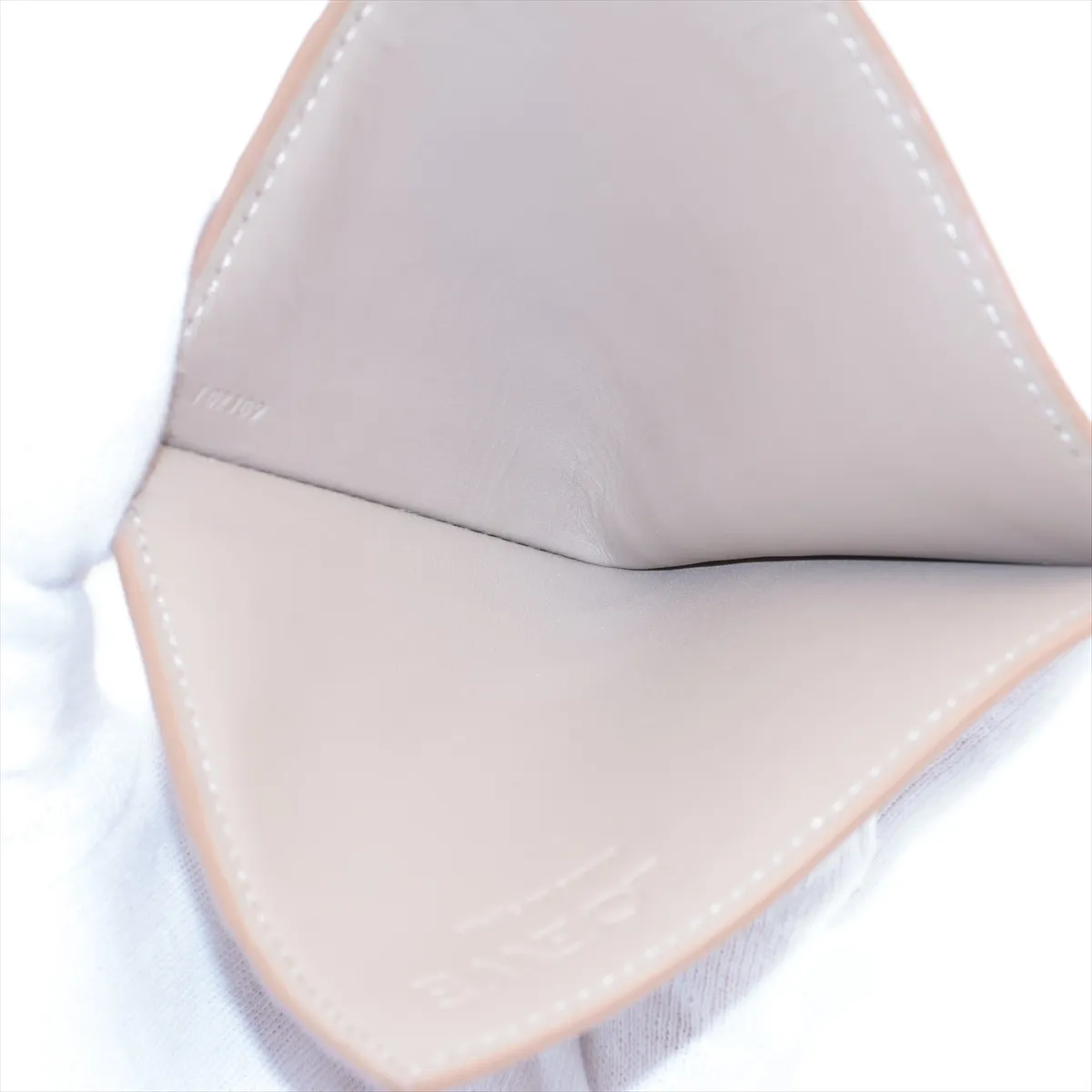 Anagram Leather Compact Wallet Beige — view 7